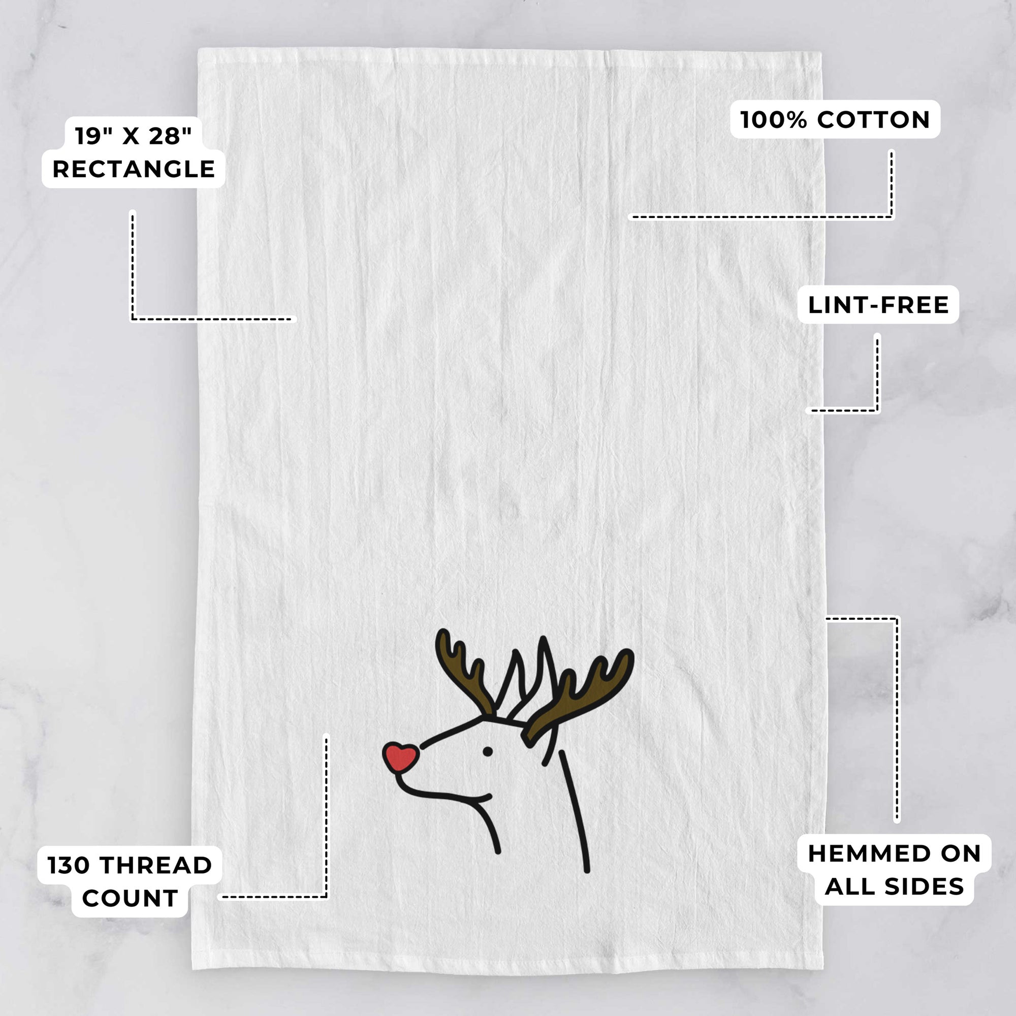 Red Nose Doberman Pinscher - Tea Towel