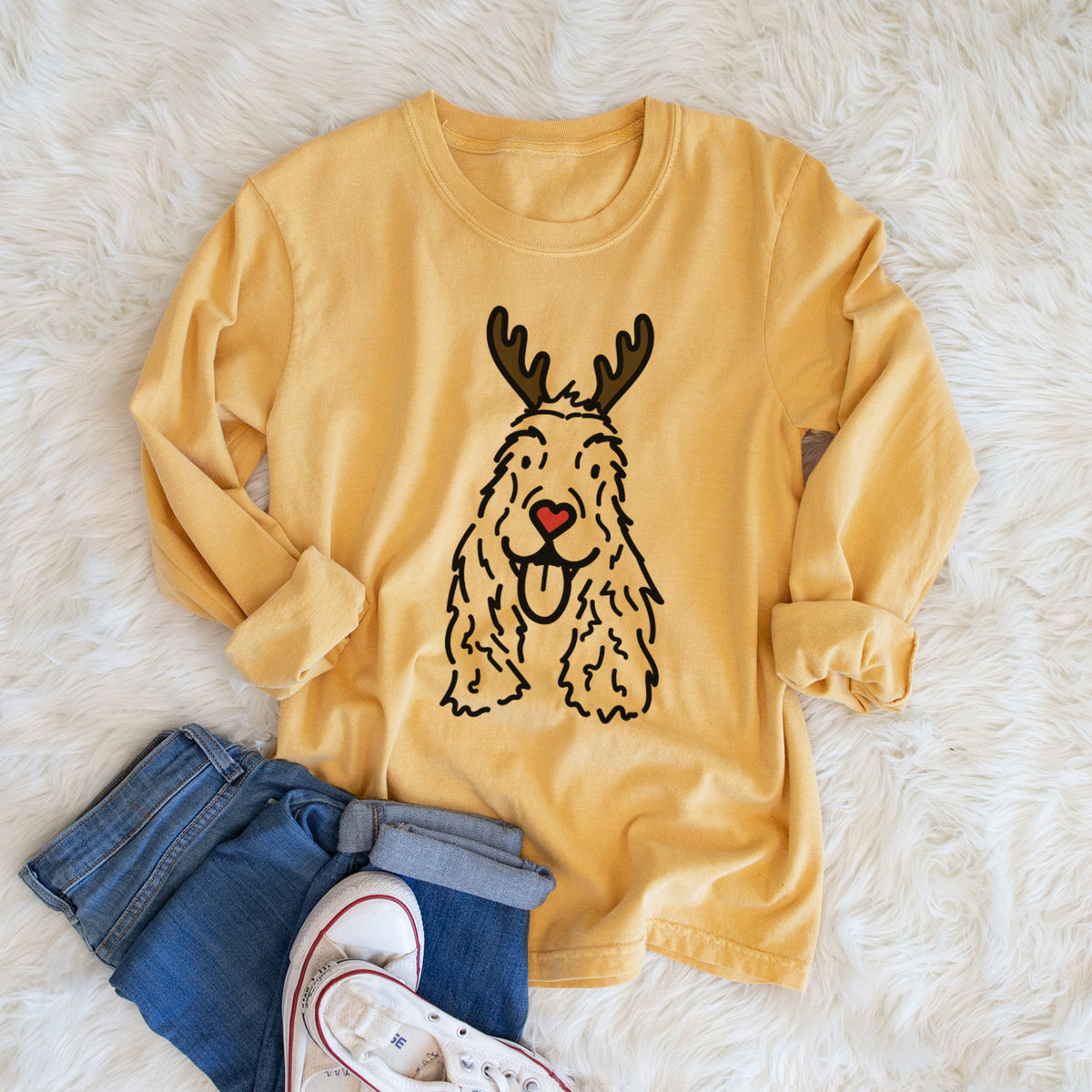 Red Nose English Cocker Spaniel - Dolly - Heavyweight 100% Cotton Long Sleeve