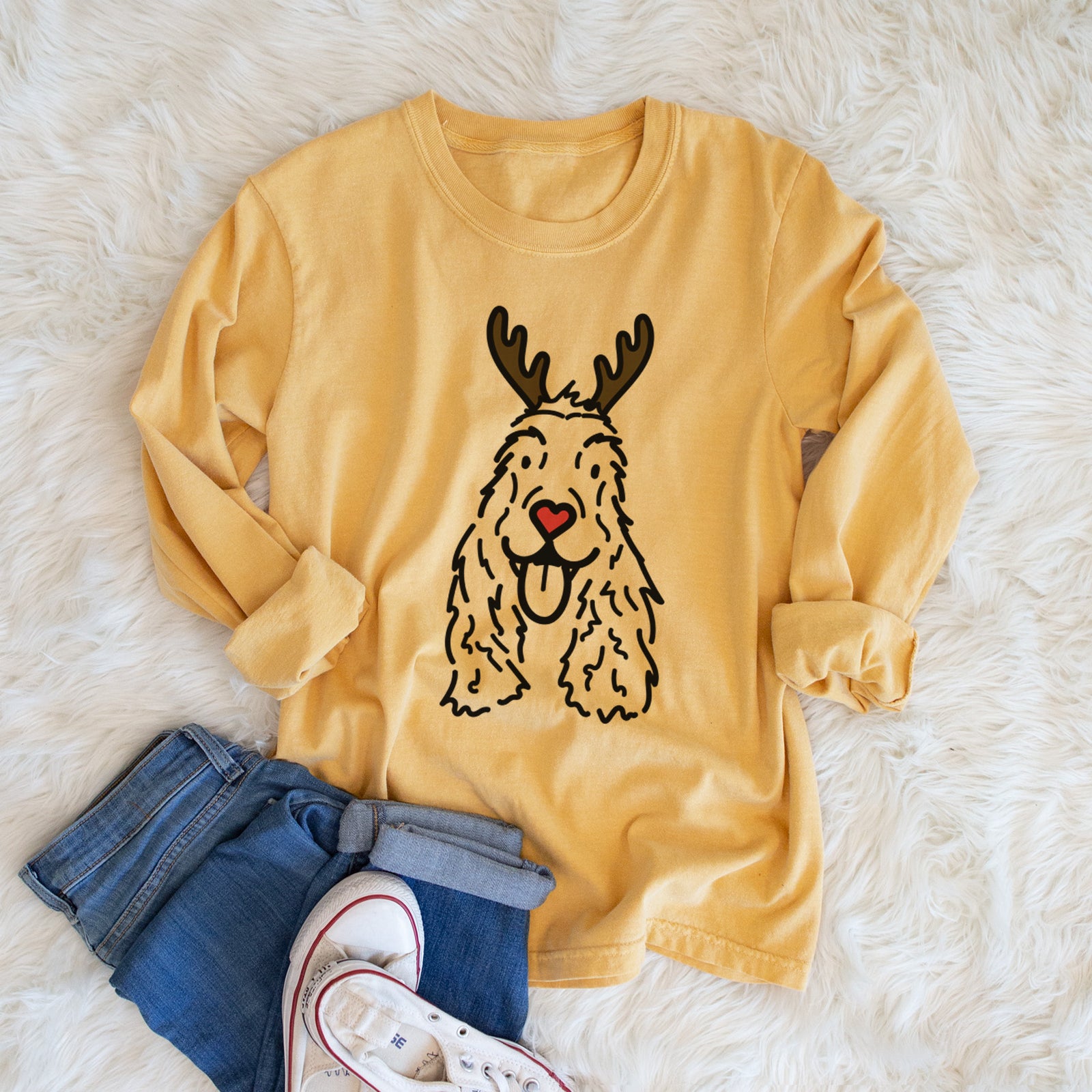 Red Nose English Cocker Spaniel - Dolly - Heavyweight 100% Cotton Long Sleeve