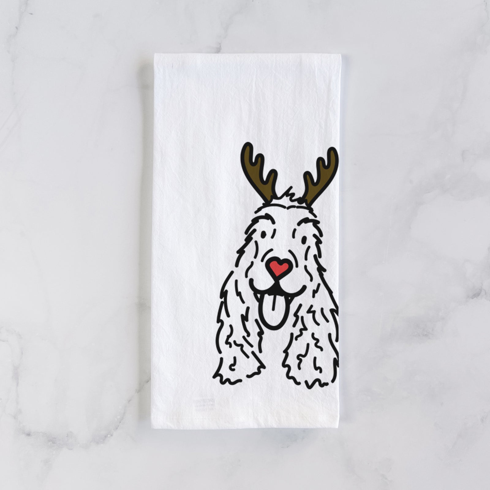 Red Nose English Cocker Spaniel - Dolly - Tea Towel