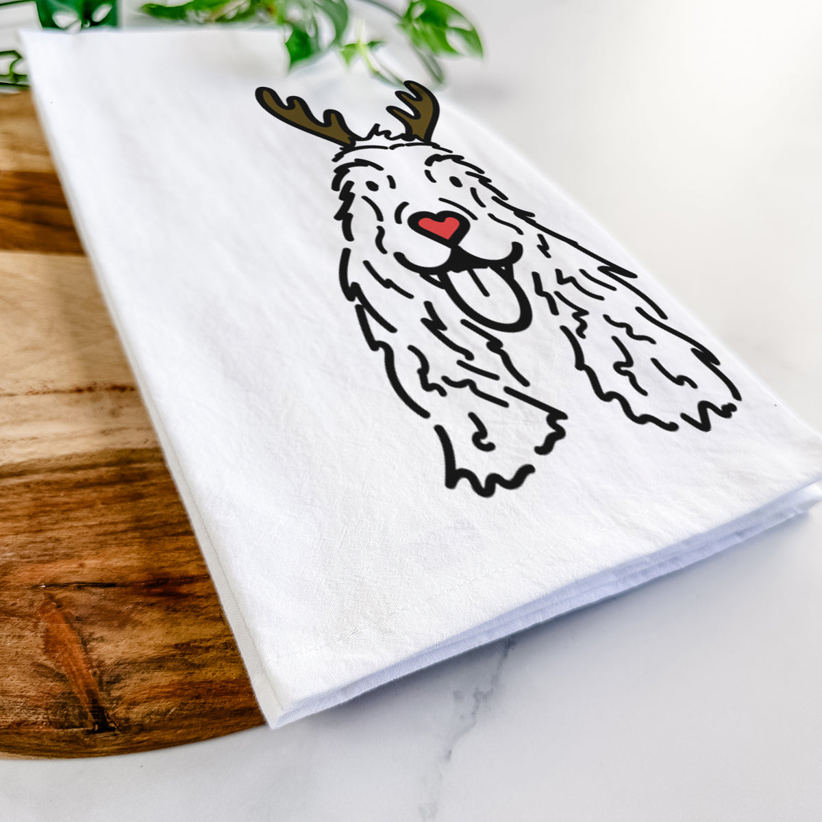 Red Nose English Cocker Spaniel - Dolly - Tea Towel