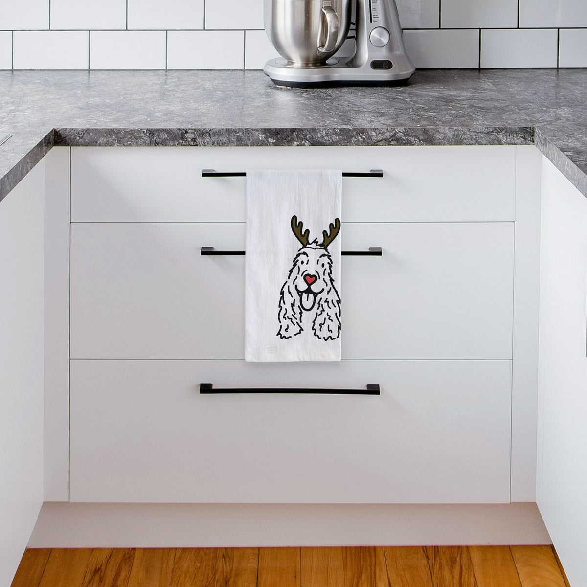 Red Nose English Cocker Spaniel - Dolly - Tea Towel