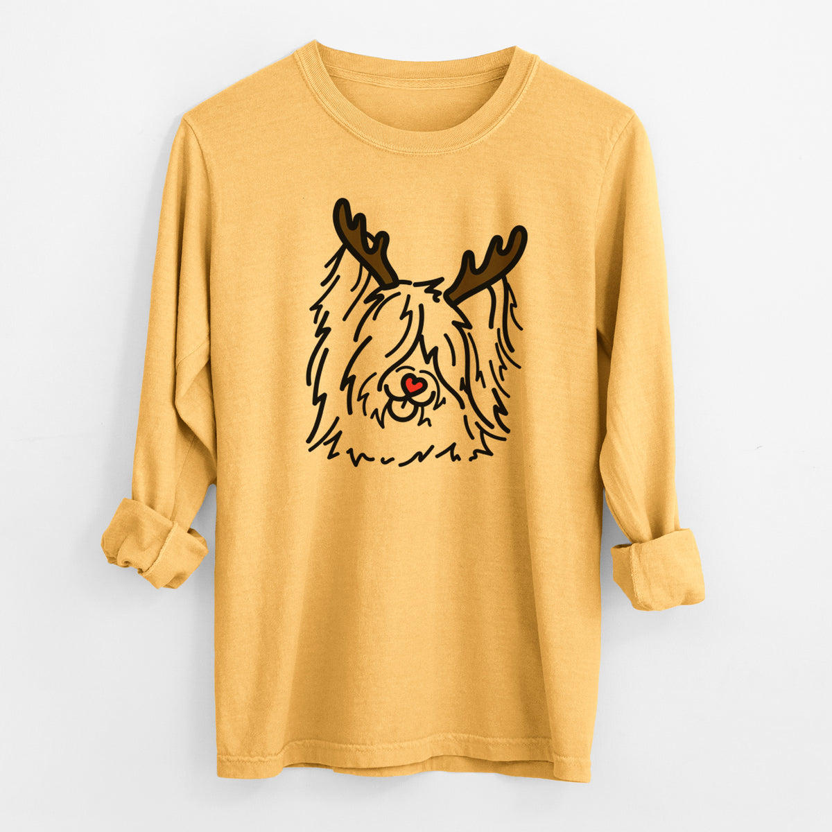 Red Nose Skye Terrier - Dougal - Heavyweight 100% Cotton Long Sleeve