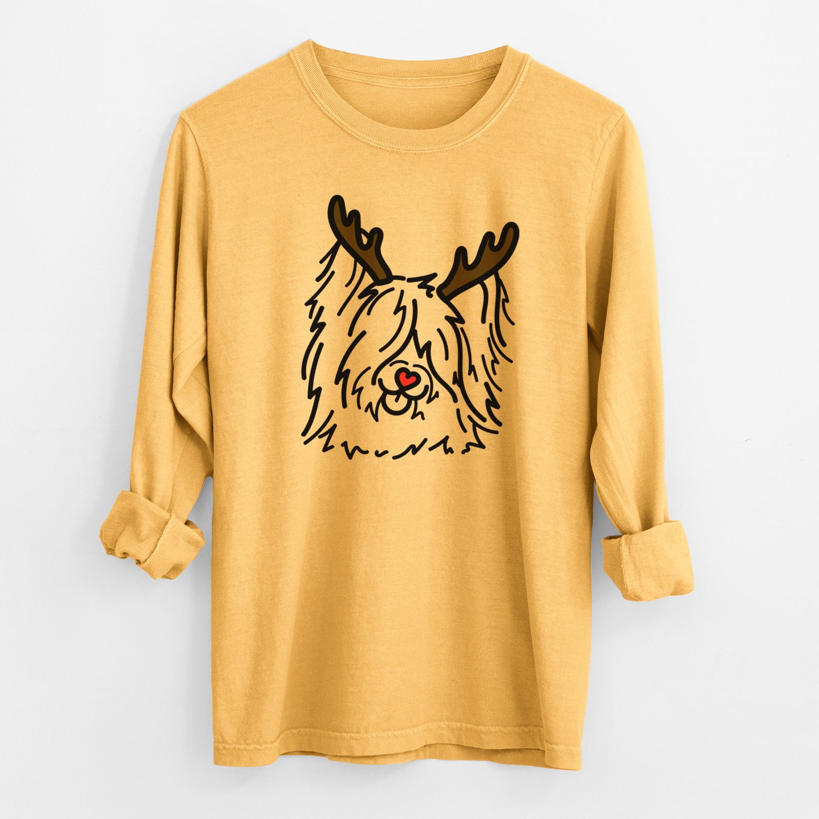 Red Nose Skye Terrier - Dougal - Heavyweight 100% Cotton Long Sleeve