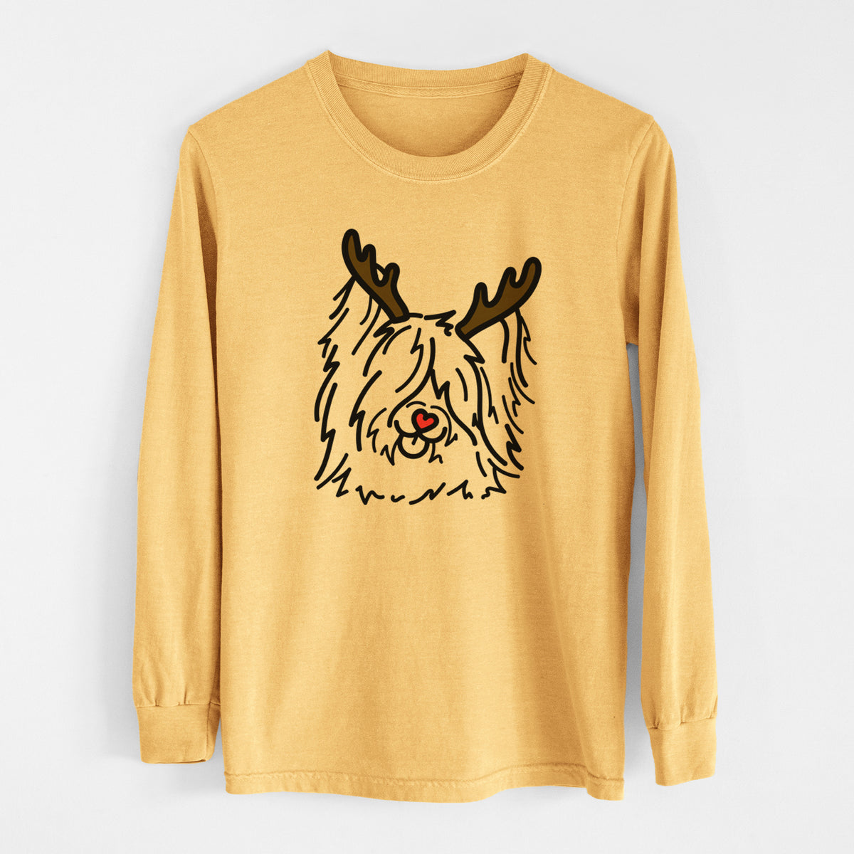 Red Nose Skye Terrier - Dougal - Heavyweight 100% Cotton Long Sleeve