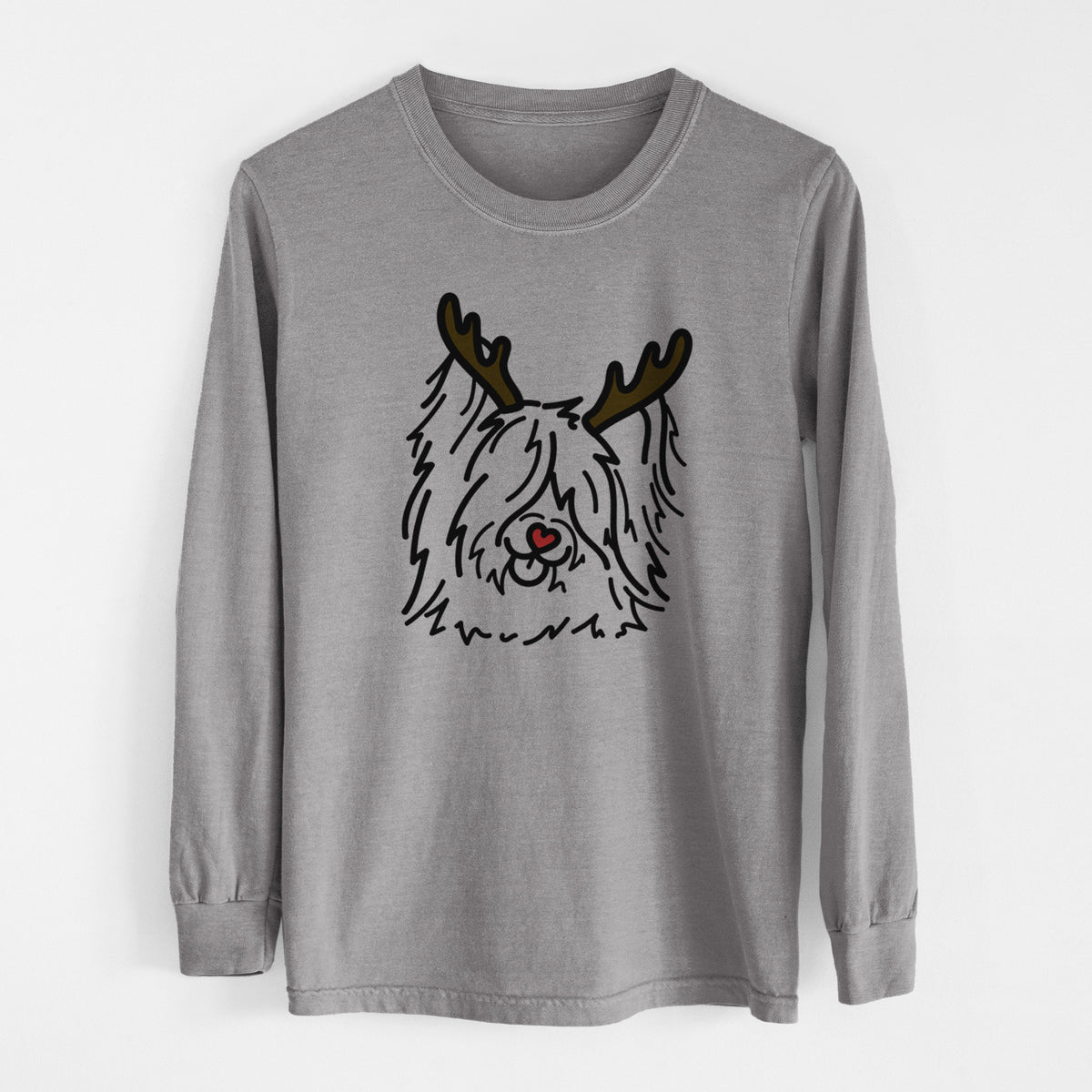 Red Nose Skye Terrier - Dougal - Heavyweight 100% Cotton Long Sleeve
