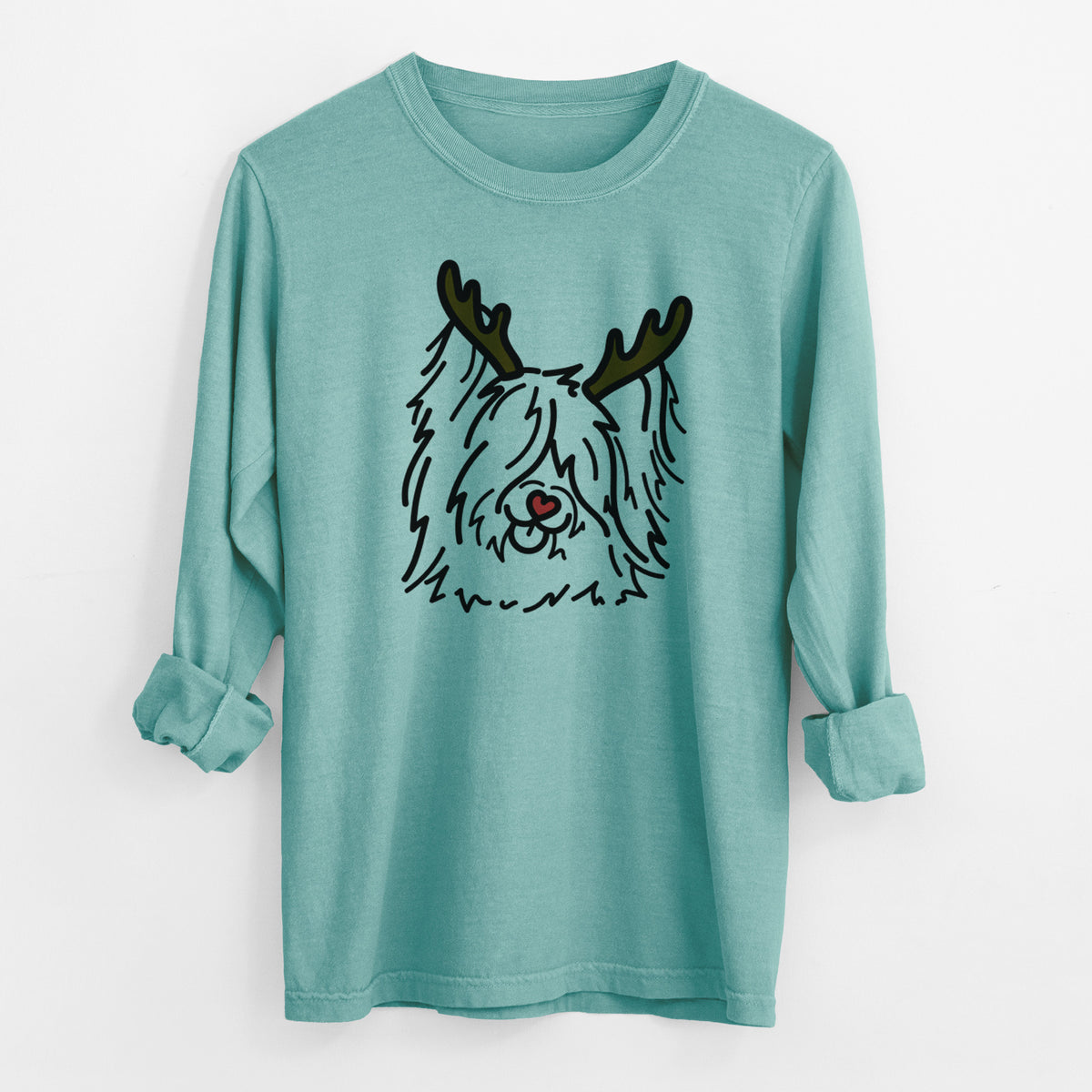 Red Nose Skye Terrier - Dougal - Heavyweight 100% Cotton Long Sleeve