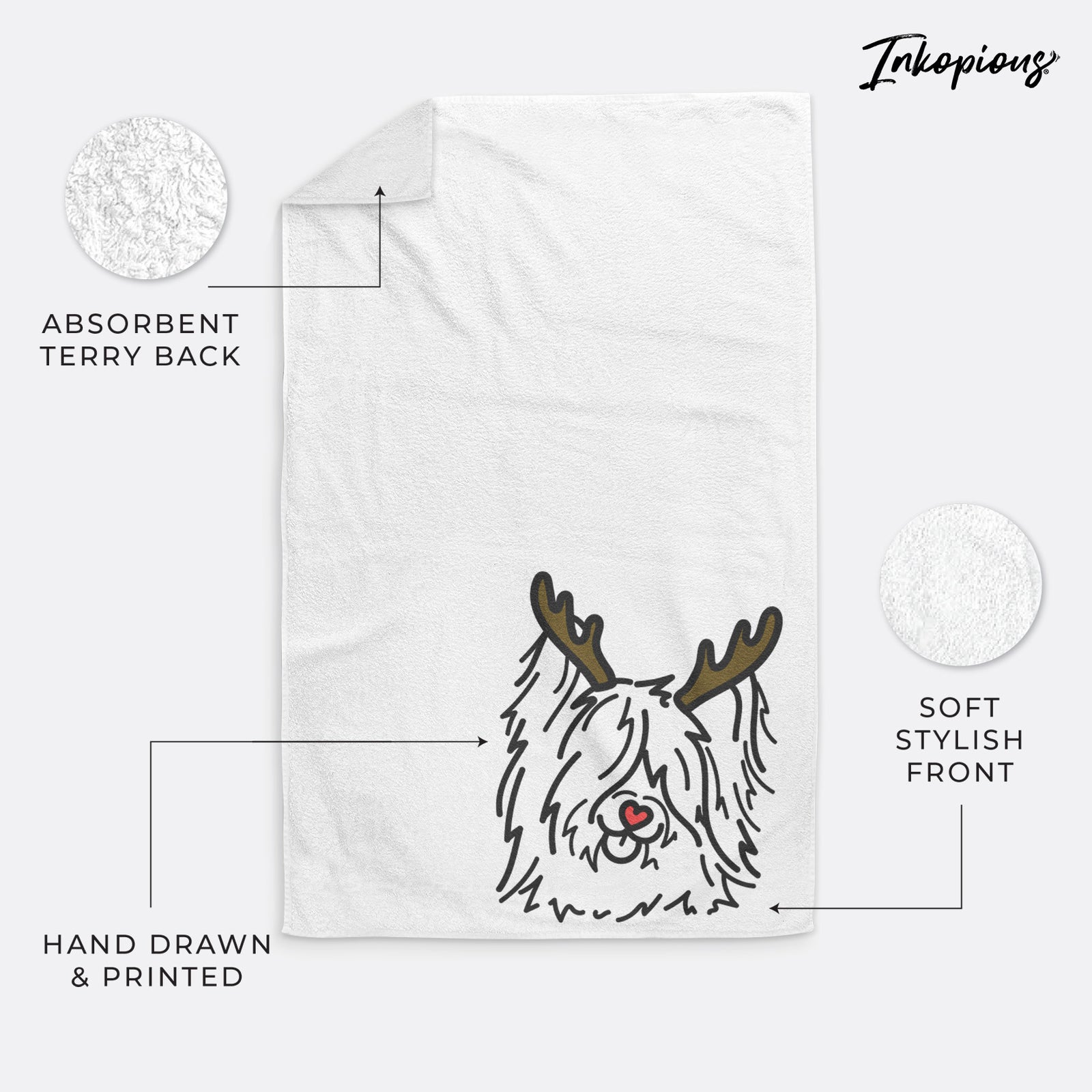 Red Nose Skye Terrier - Dougal - Hand Towel