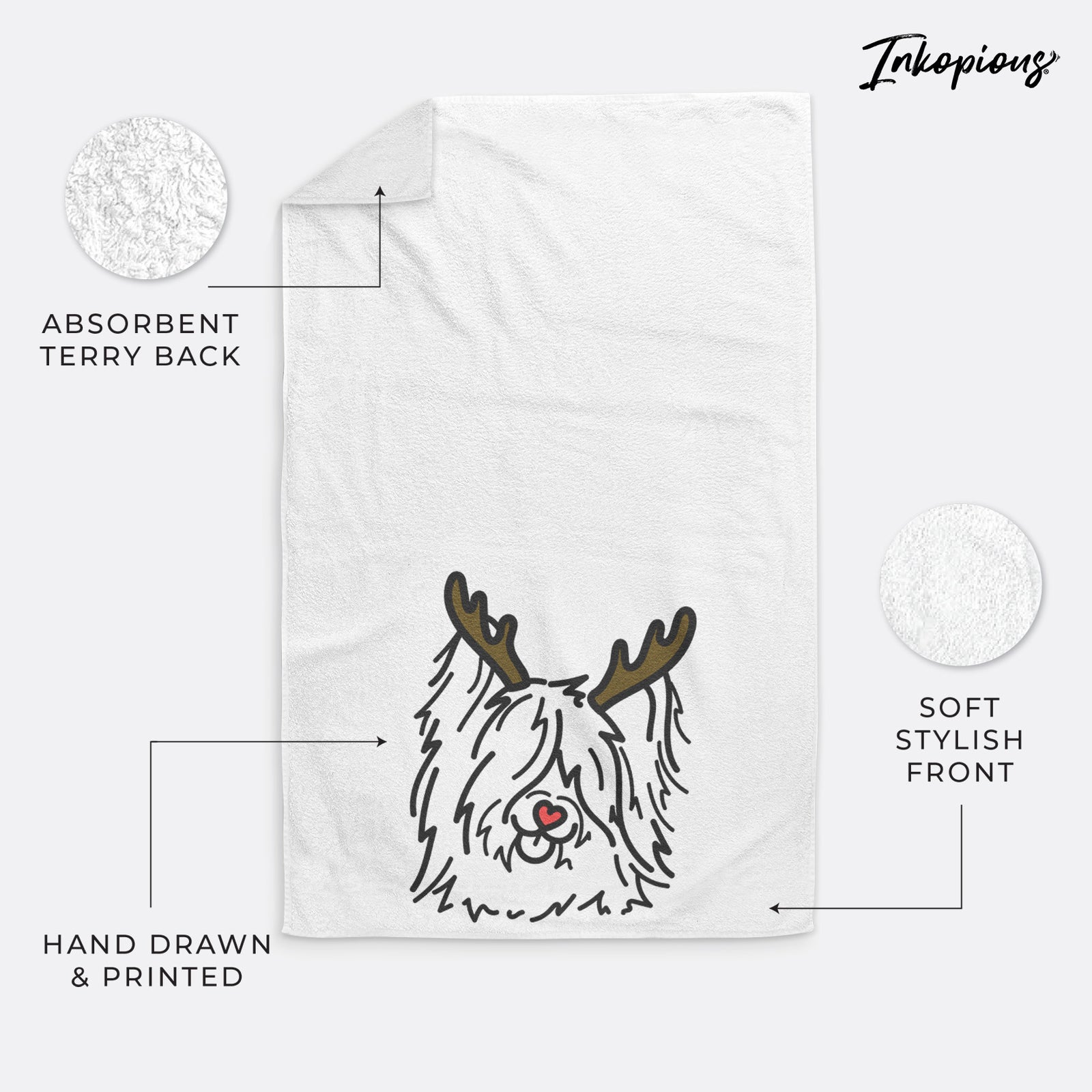 Red Nose Skye Terrier - Dougal - Hand Towel
