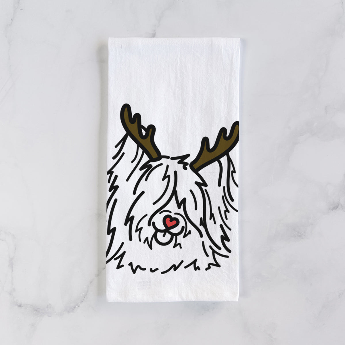 Red Nose Skye Terrier - Dougal - Tea Towel