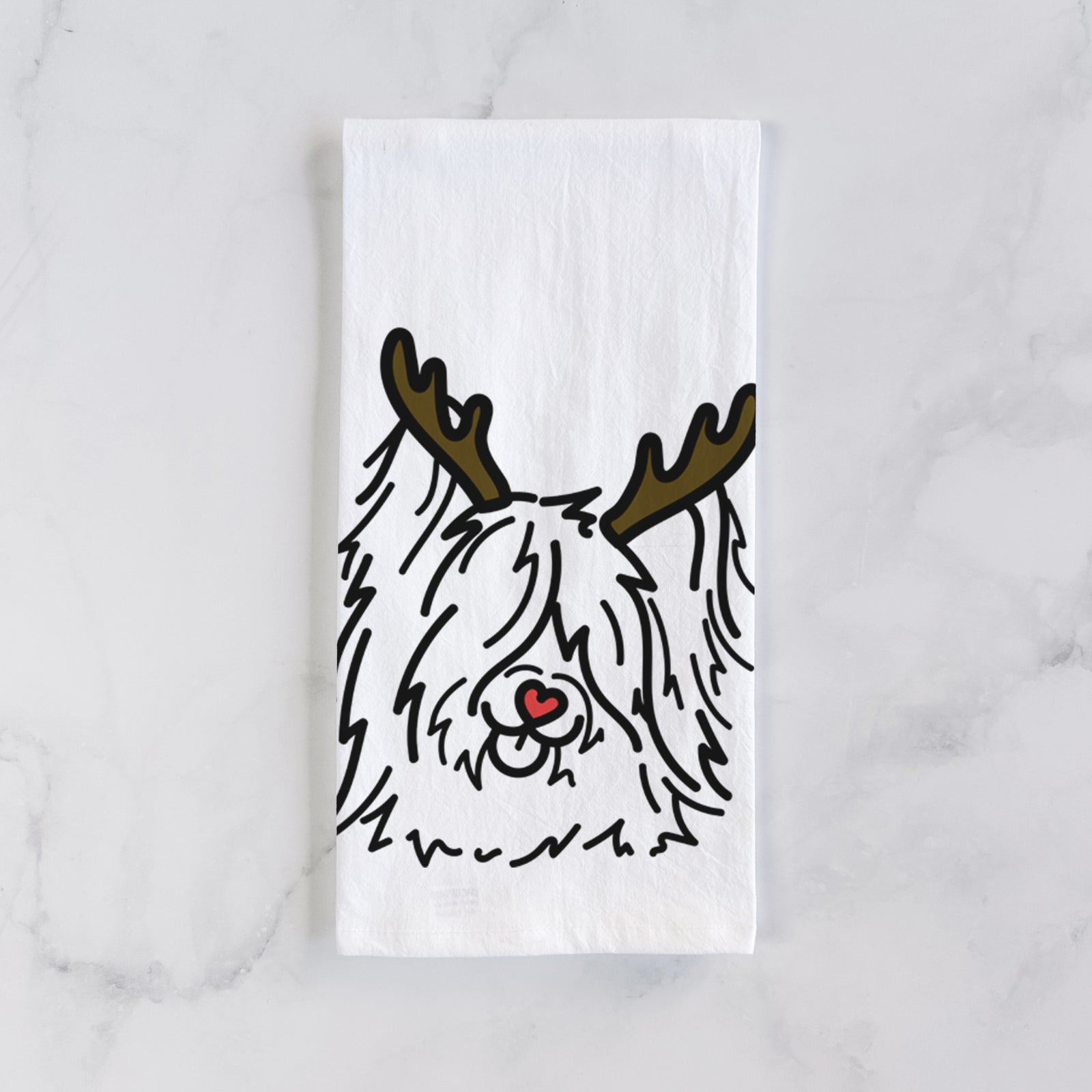 Red Nose Skye Terrier - Dougal - Tea Towel