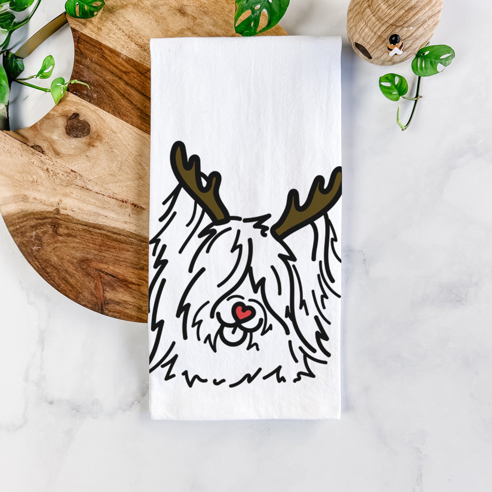Red Nose Skye Terrier - Dougal - Tea Towel