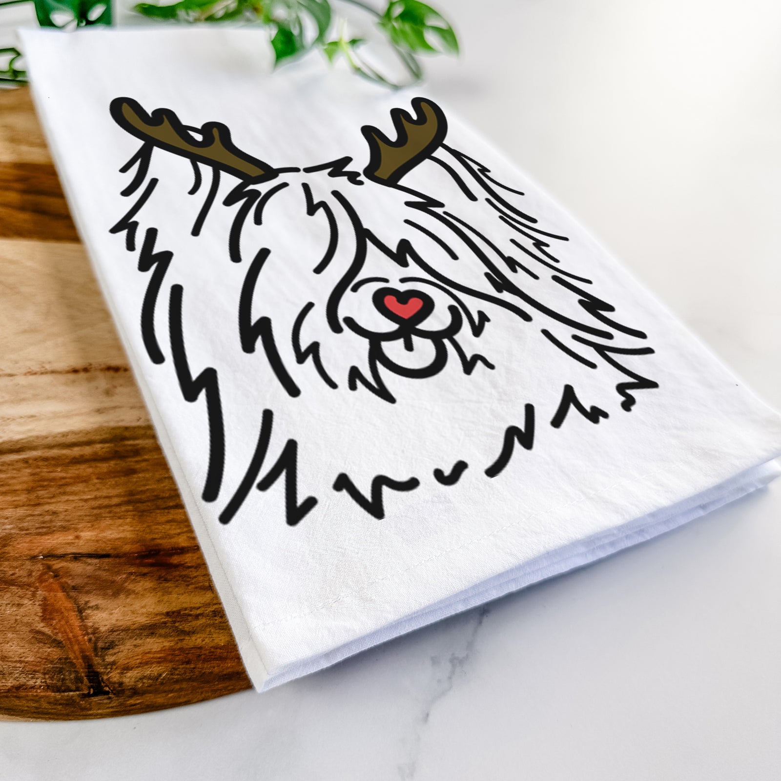 Red Nose Skye Terrier - Dougal - Tea Towel