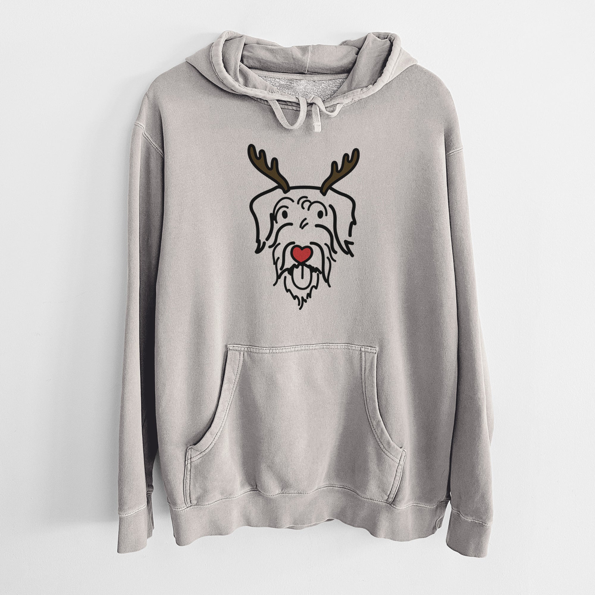 Red Nose Doodle - Dug - Unisex Pigment Dyed Hoodie