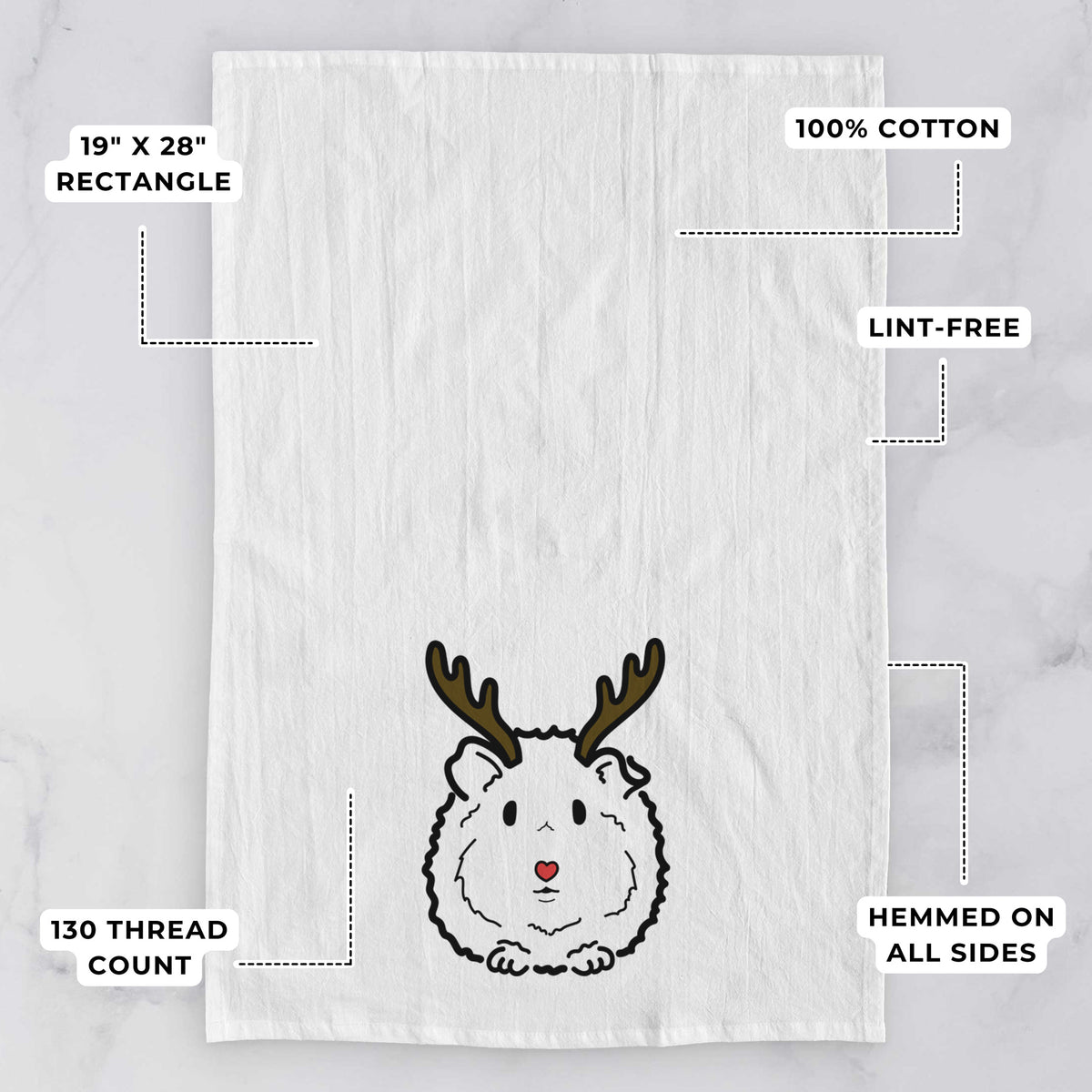 Red Nose Guinea Pig - Duke - Tea Towel
