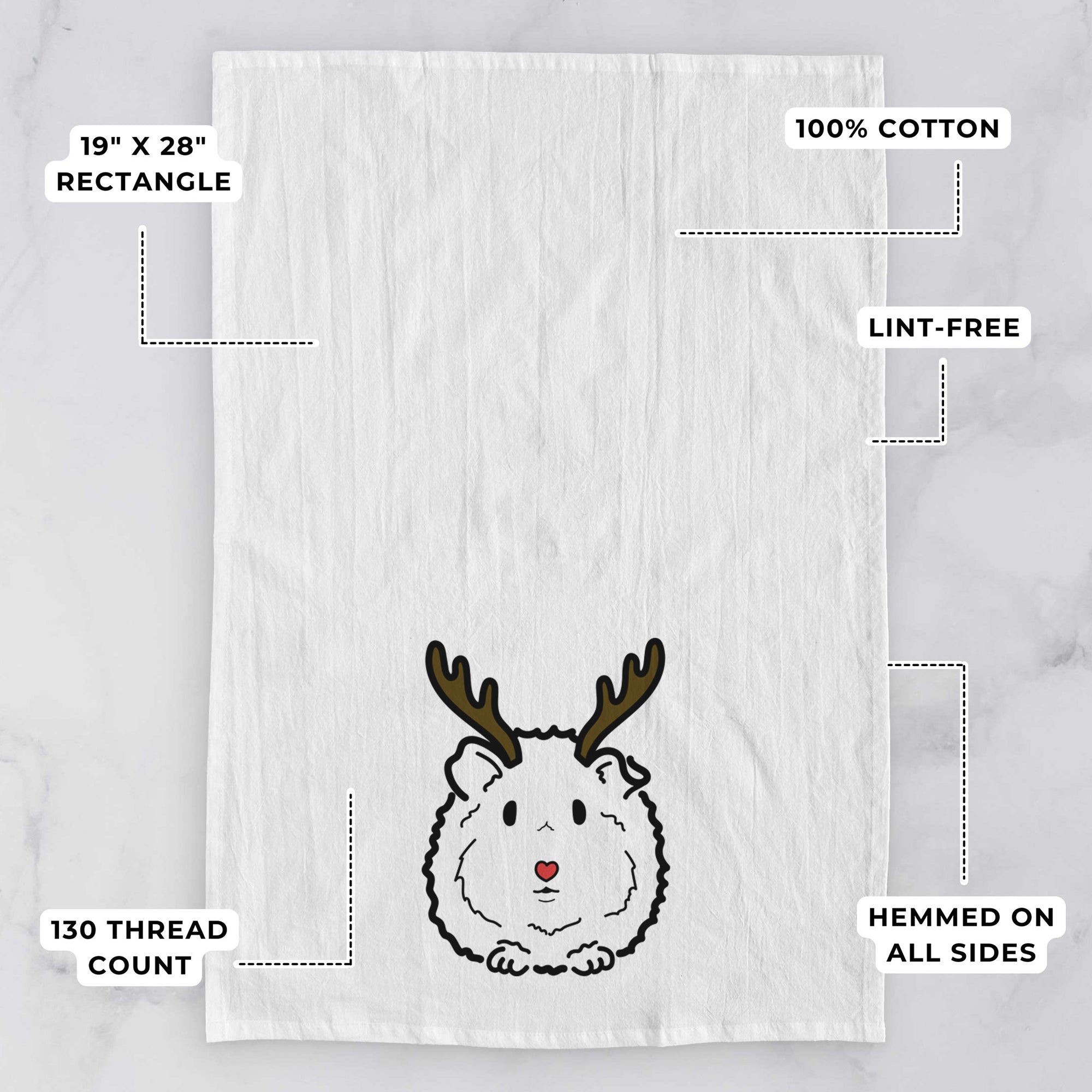 Red Nose Guinea Pig - Duke - Tea Towel