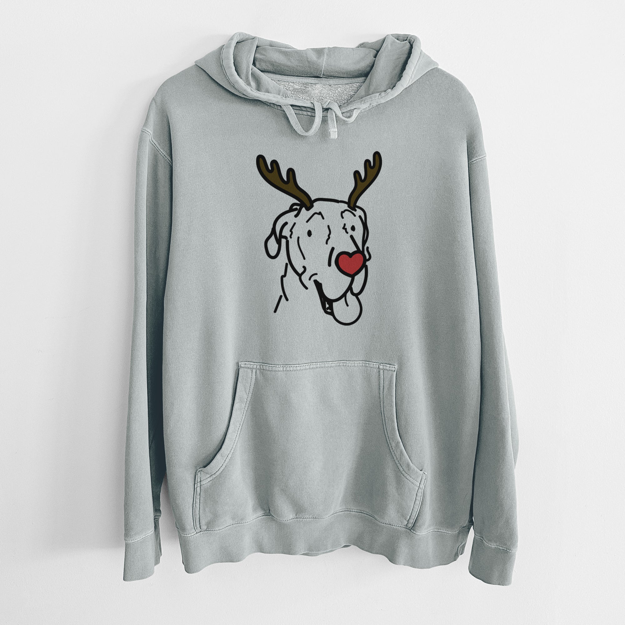 Red Nose Great Dane - Duncan - Unisex Pigment Dyed Hoodie