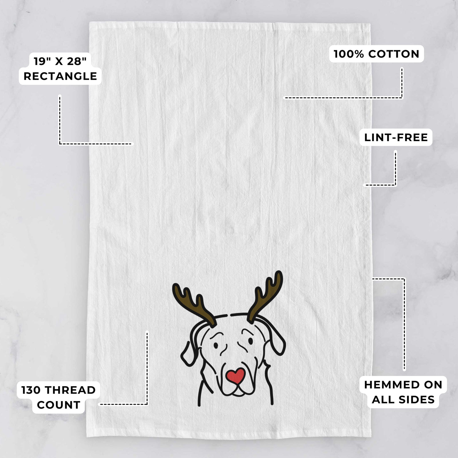 Red Nose English Labrador - Tea Towel
