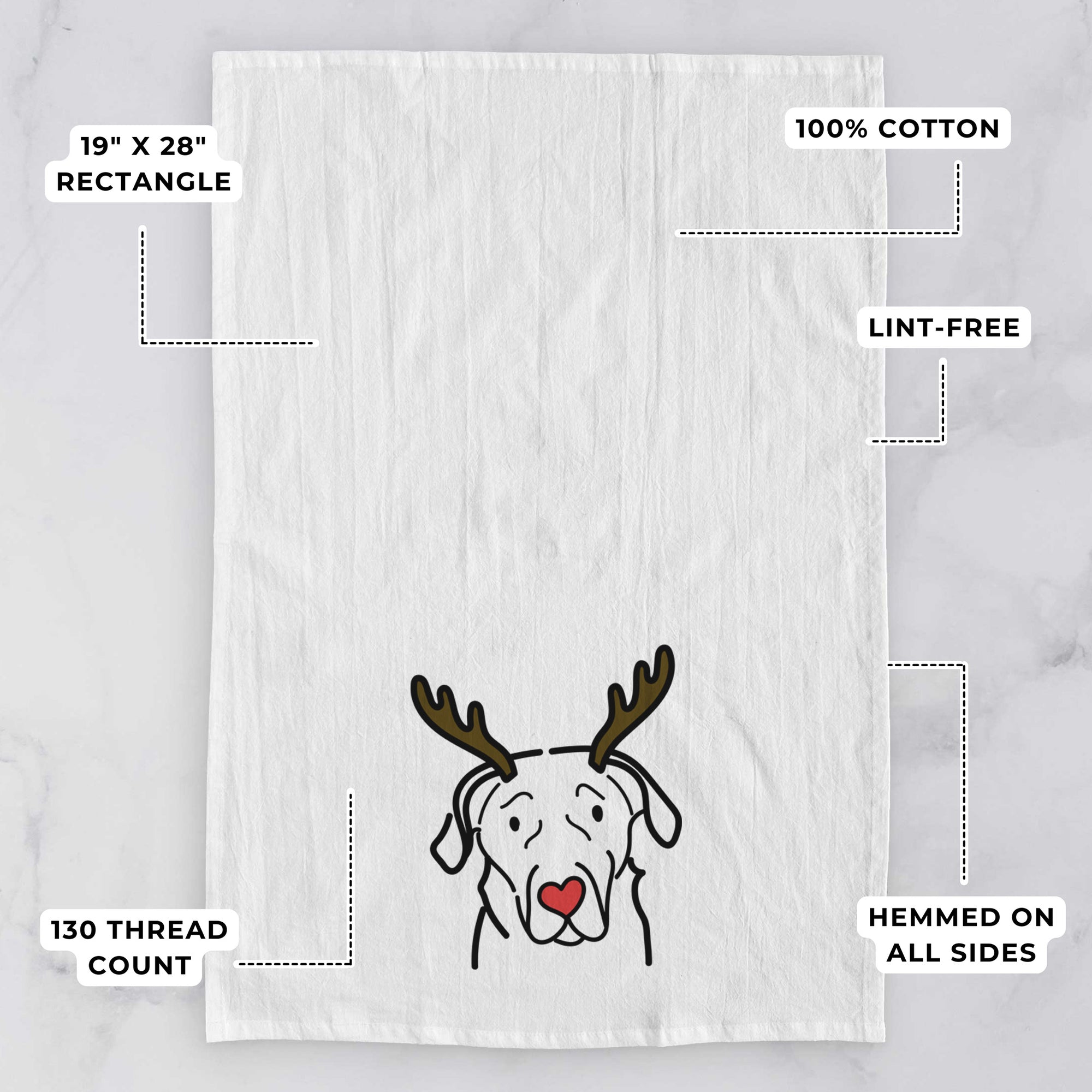 Red Nose English Labrador - Tea Towel