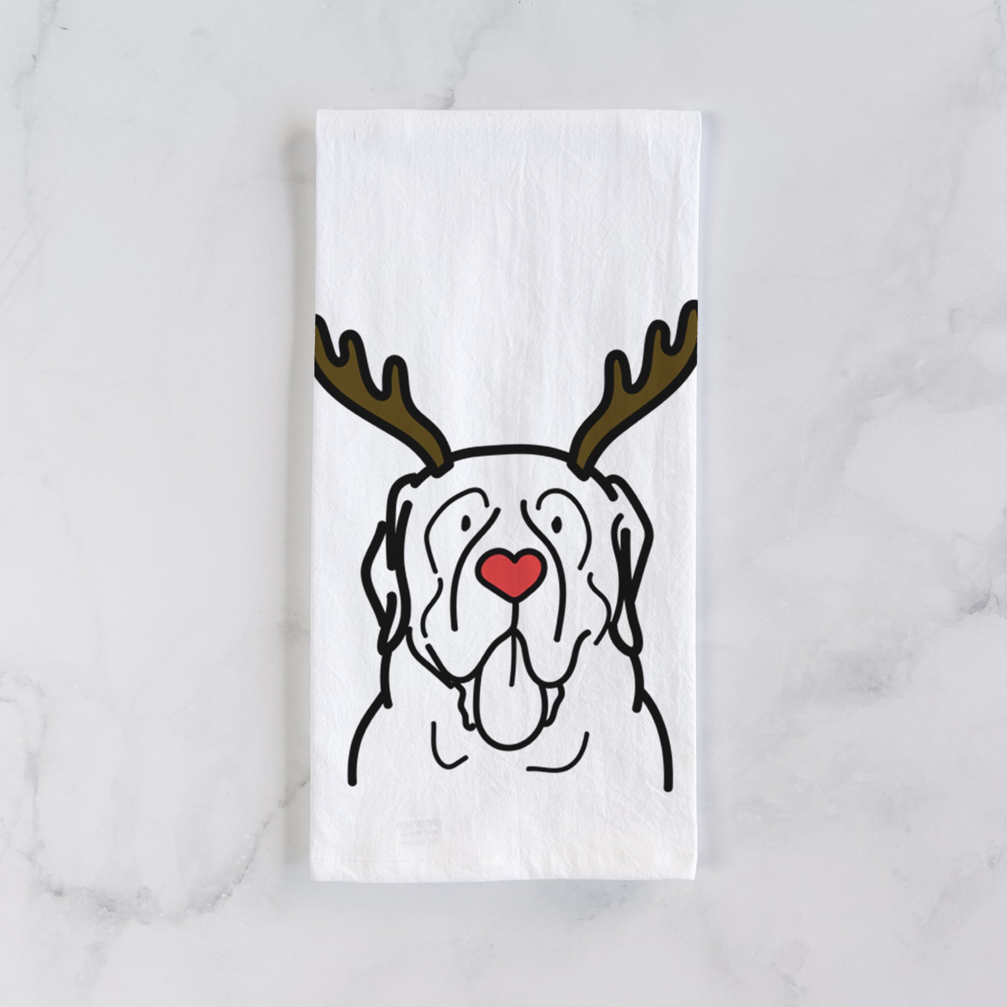 Red Nose English Mastiff - Tea Towel