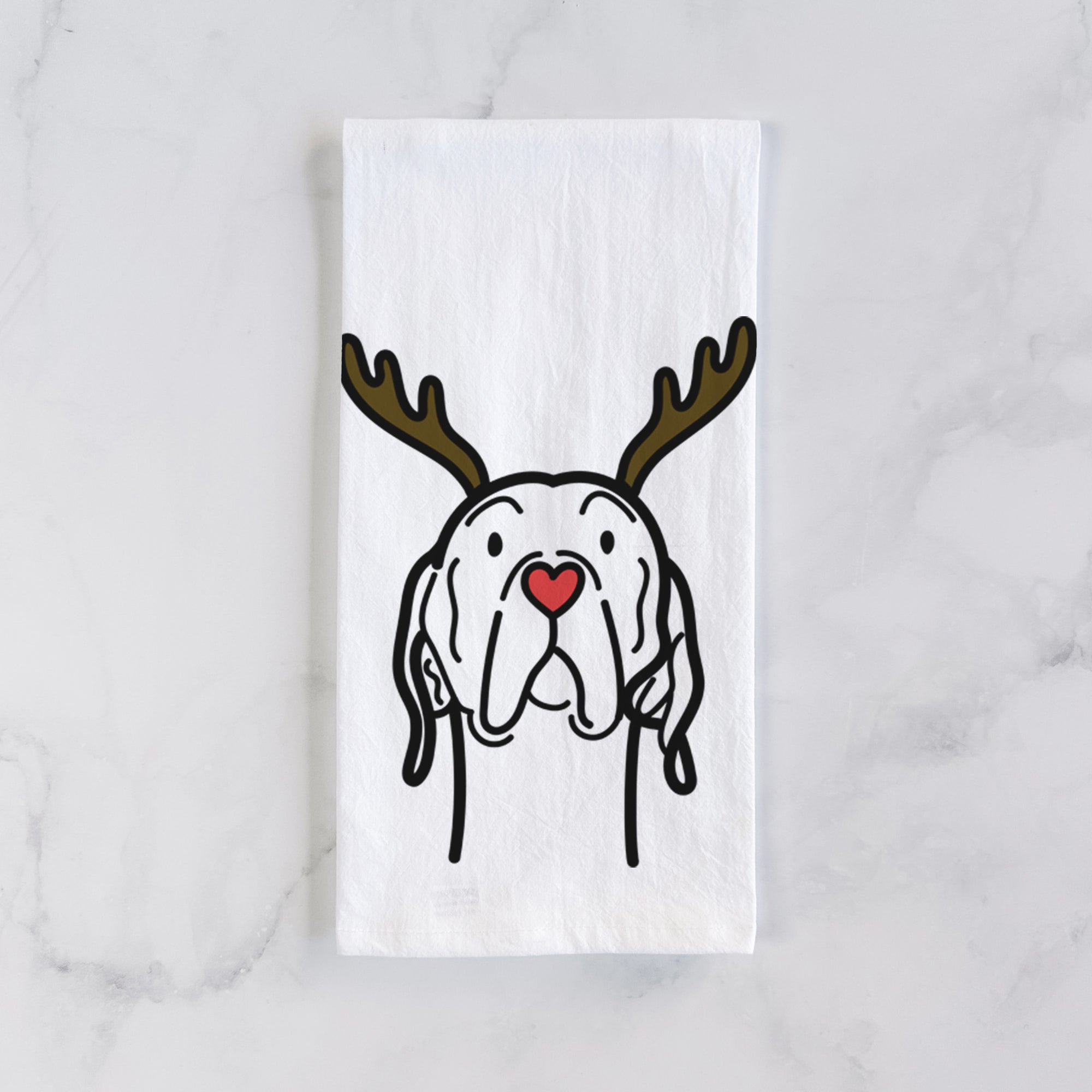 Red Nose English Pointer - Tea Towel