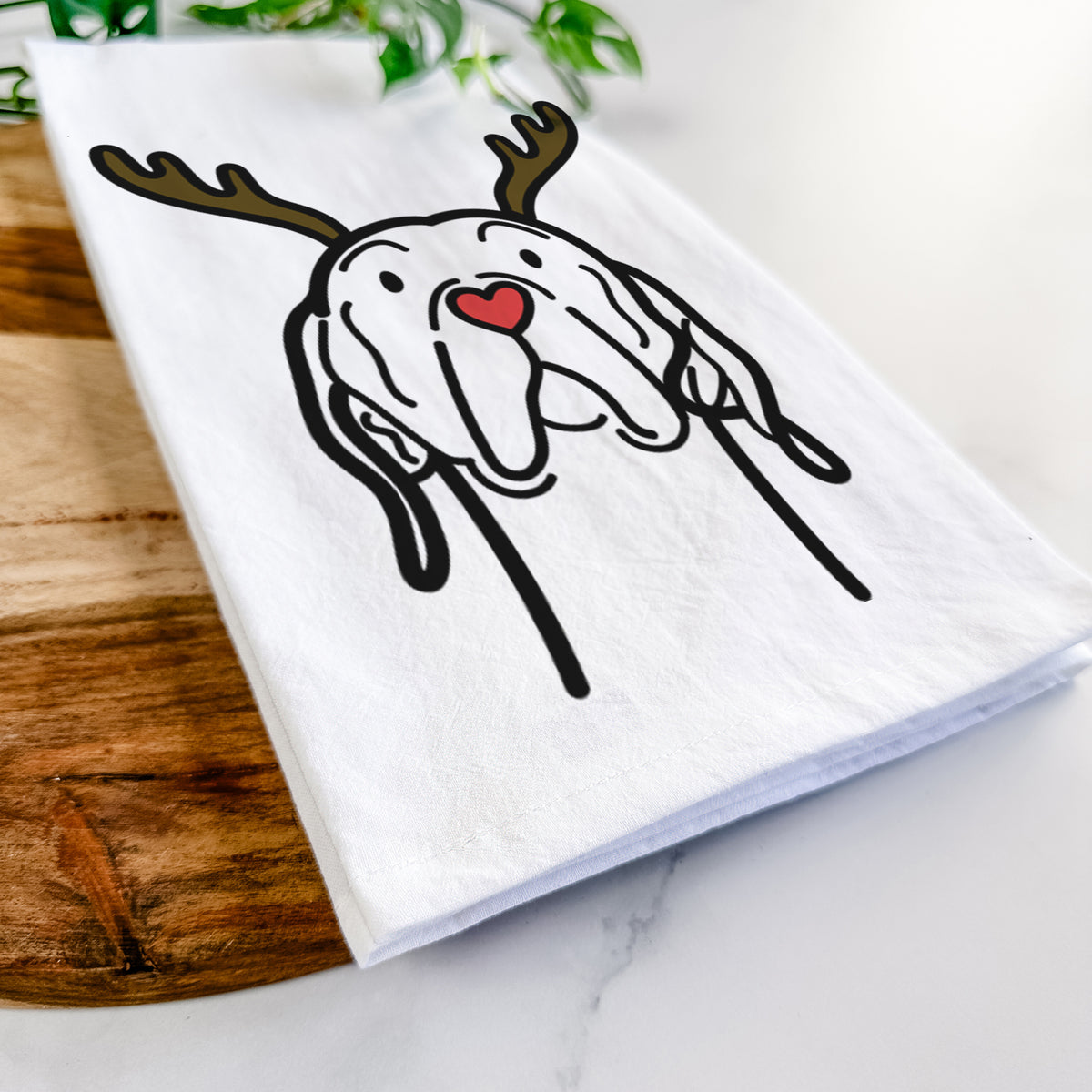 Red Nose English Pointer - Tea Towel