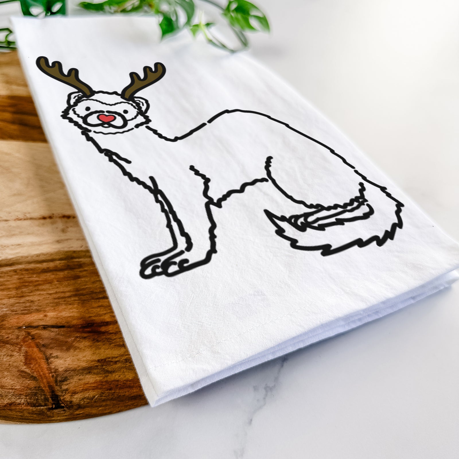 Red Nose Ferret - Fern - Tea Towel