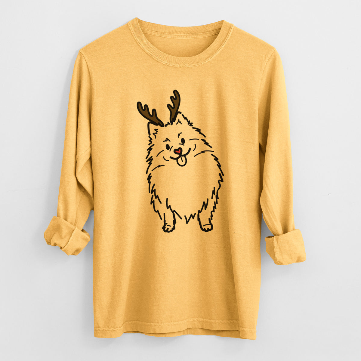 Red Nose Pomeranian - Fern - Heavyweight 100% Cotton Long Sleeve