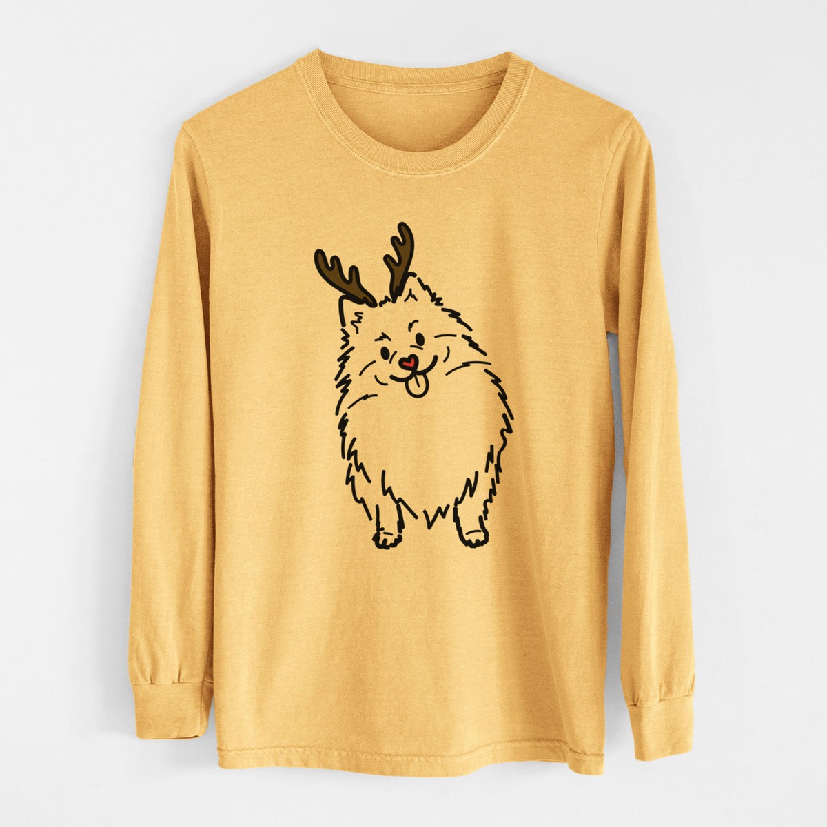 Red Nose Pomeranian - Fern - Heavyweight 100% Cotton Long Sleeve