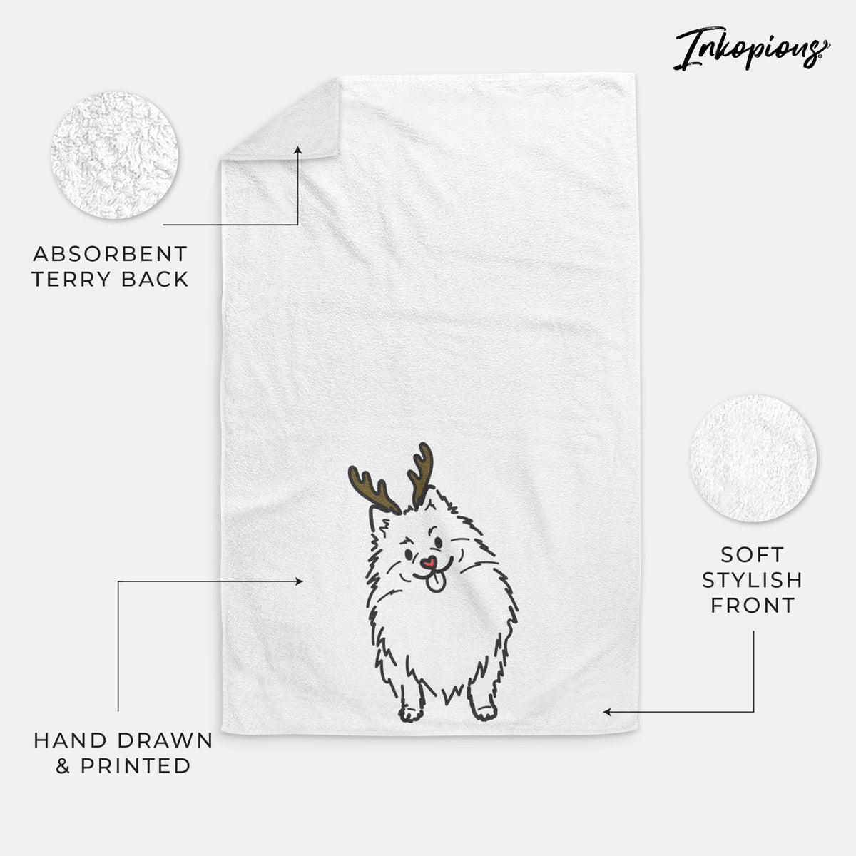 Red Nose Pomeranian - Fern - Decorative Hand Towel