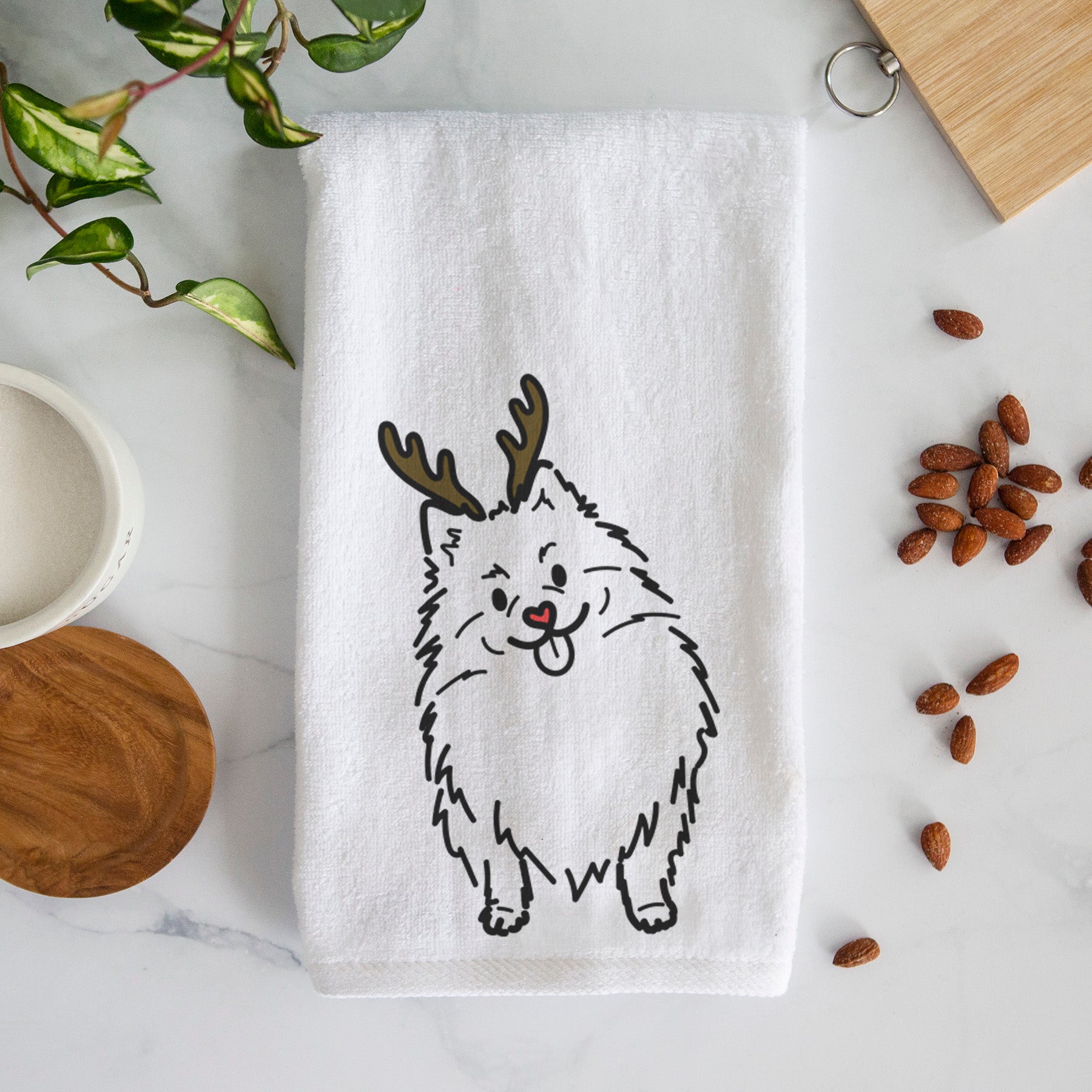 Red Nose Pomeranian - Fern - Decorative Hand Towel