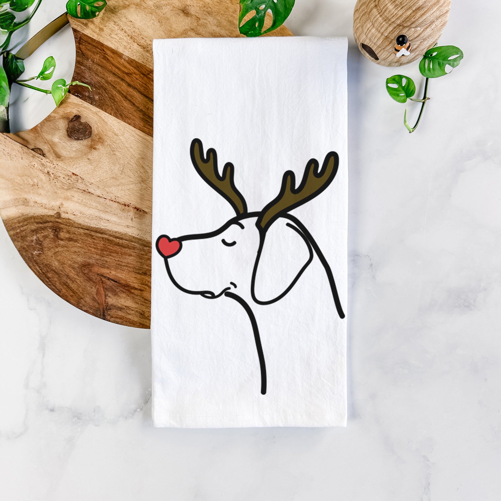 Red Nose German Shorthaired Pointer - Tea Towel