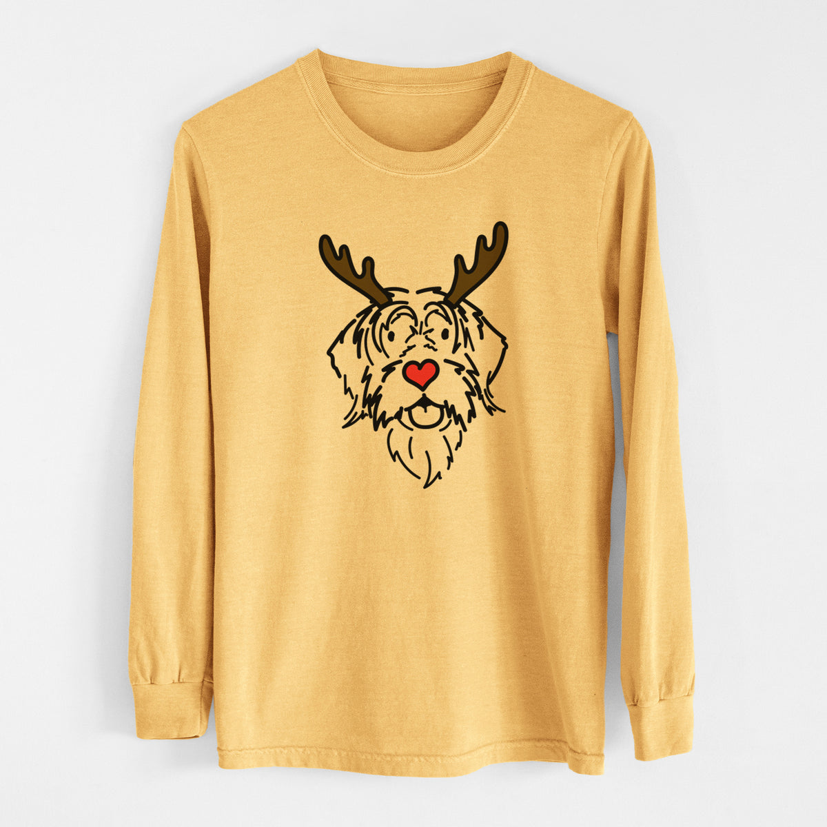 Red Nose Wirehaird Pointing Griffon - Gary - Heavyweight 100% Cotton Long Sleeve