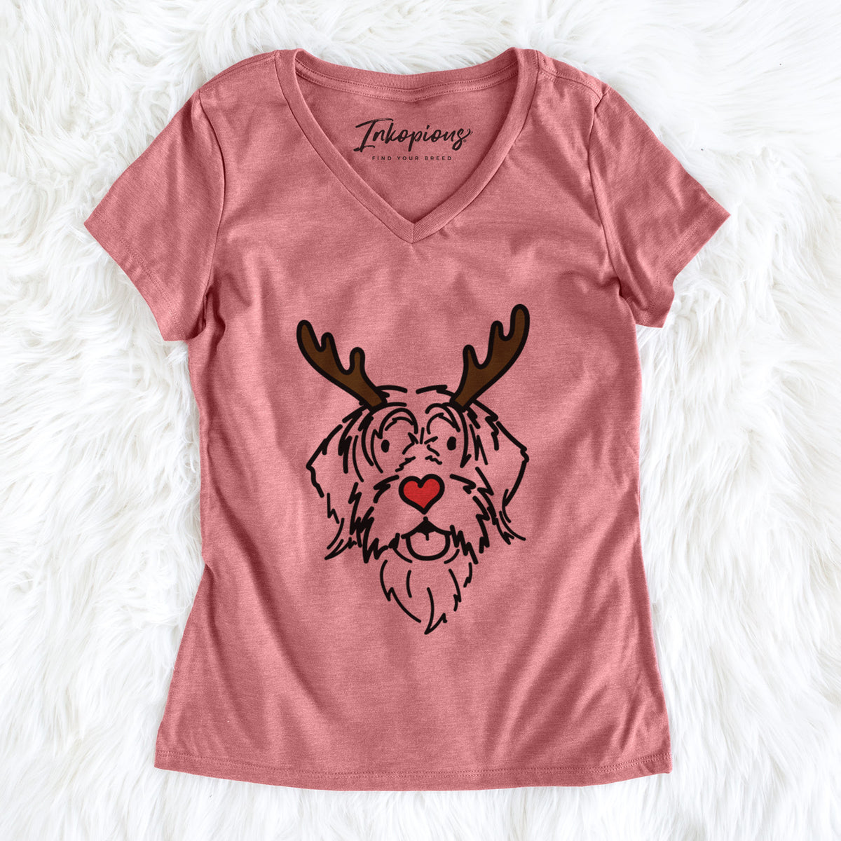 Red Nose Wirehaird Pointing Griffon - Gary - Women's Perfect V-neck Shirt