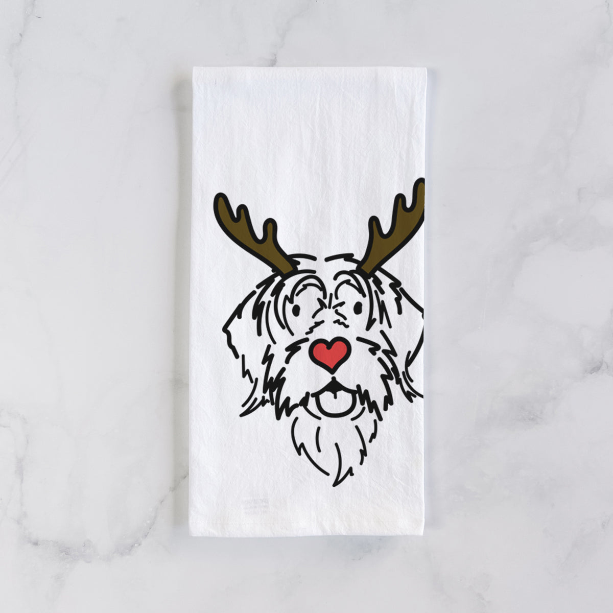 Red Nose Wirehaird Pointing Griffon - Gary - Tea Towel