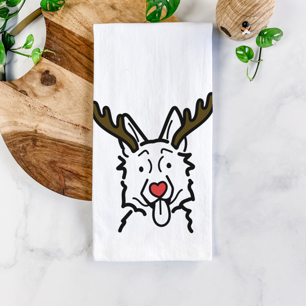 Red Nose German Shepherd - Tea Towel