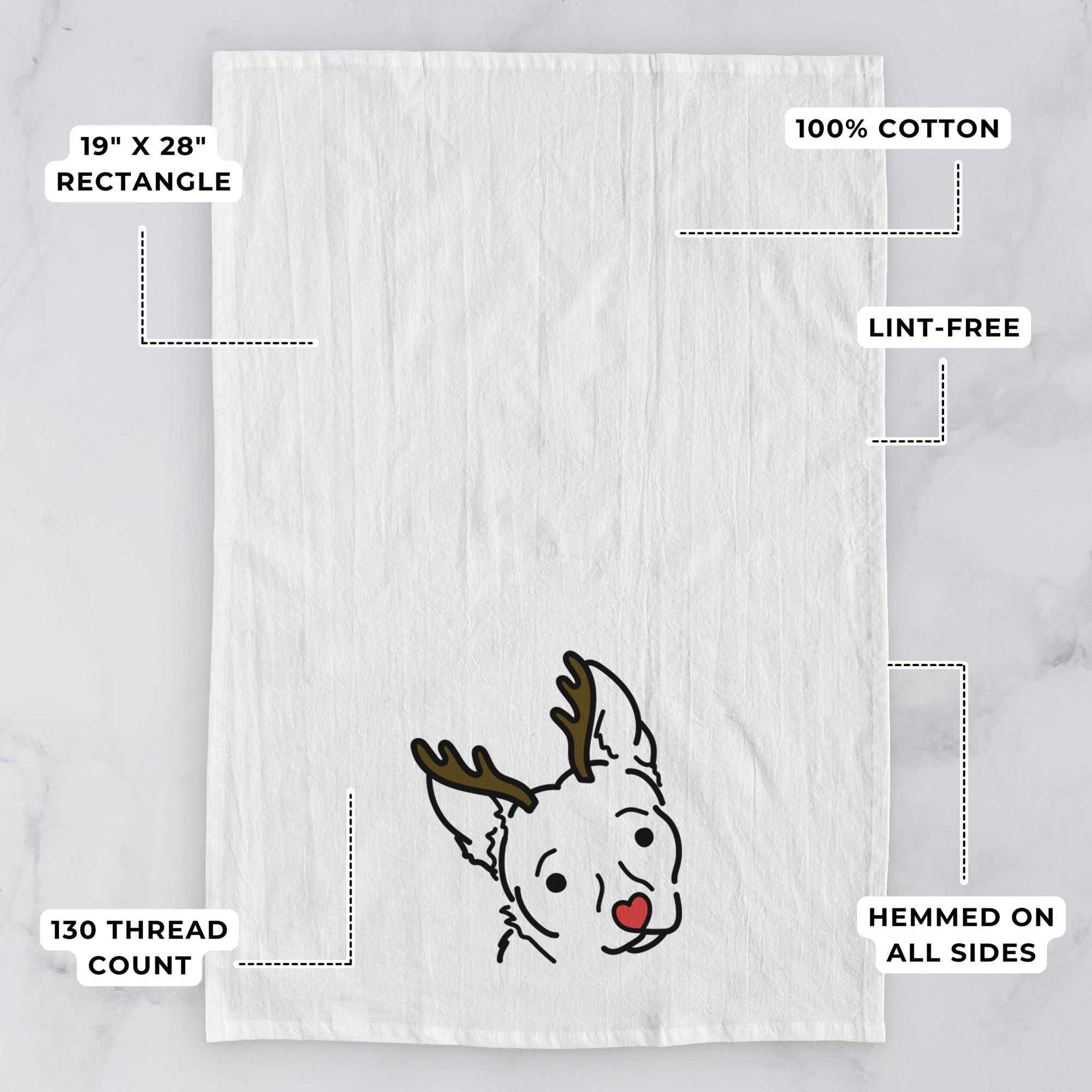 Red Nose Chihuahua Mix - GiGi - Tea Towel