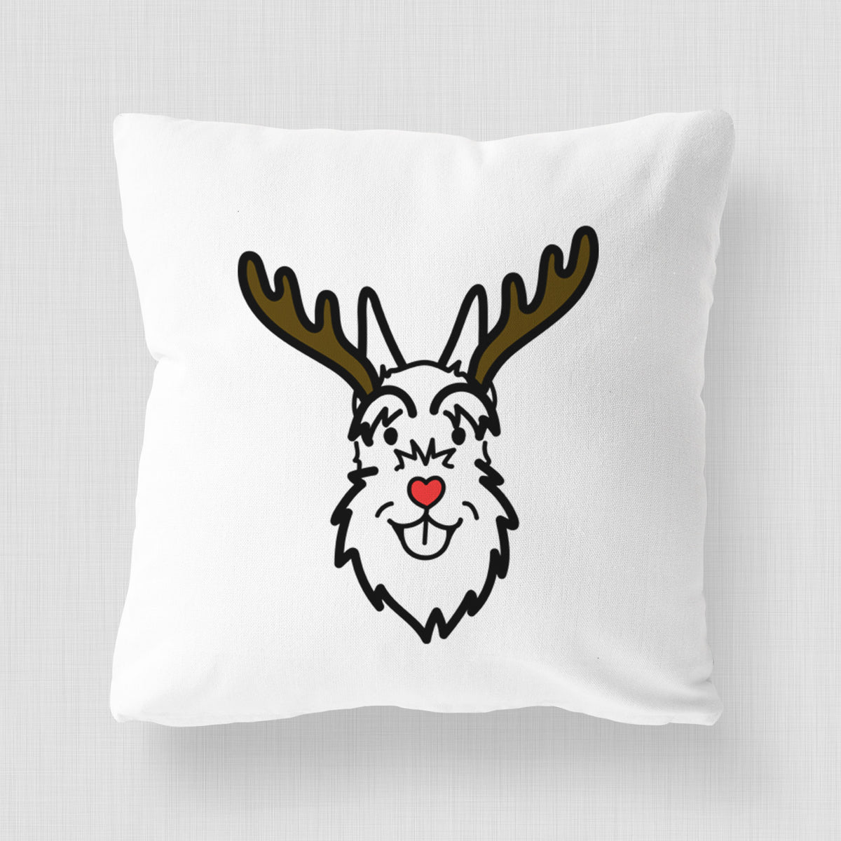 Love Always Schnauzer Cropped Ears - Throw Pillow Cover