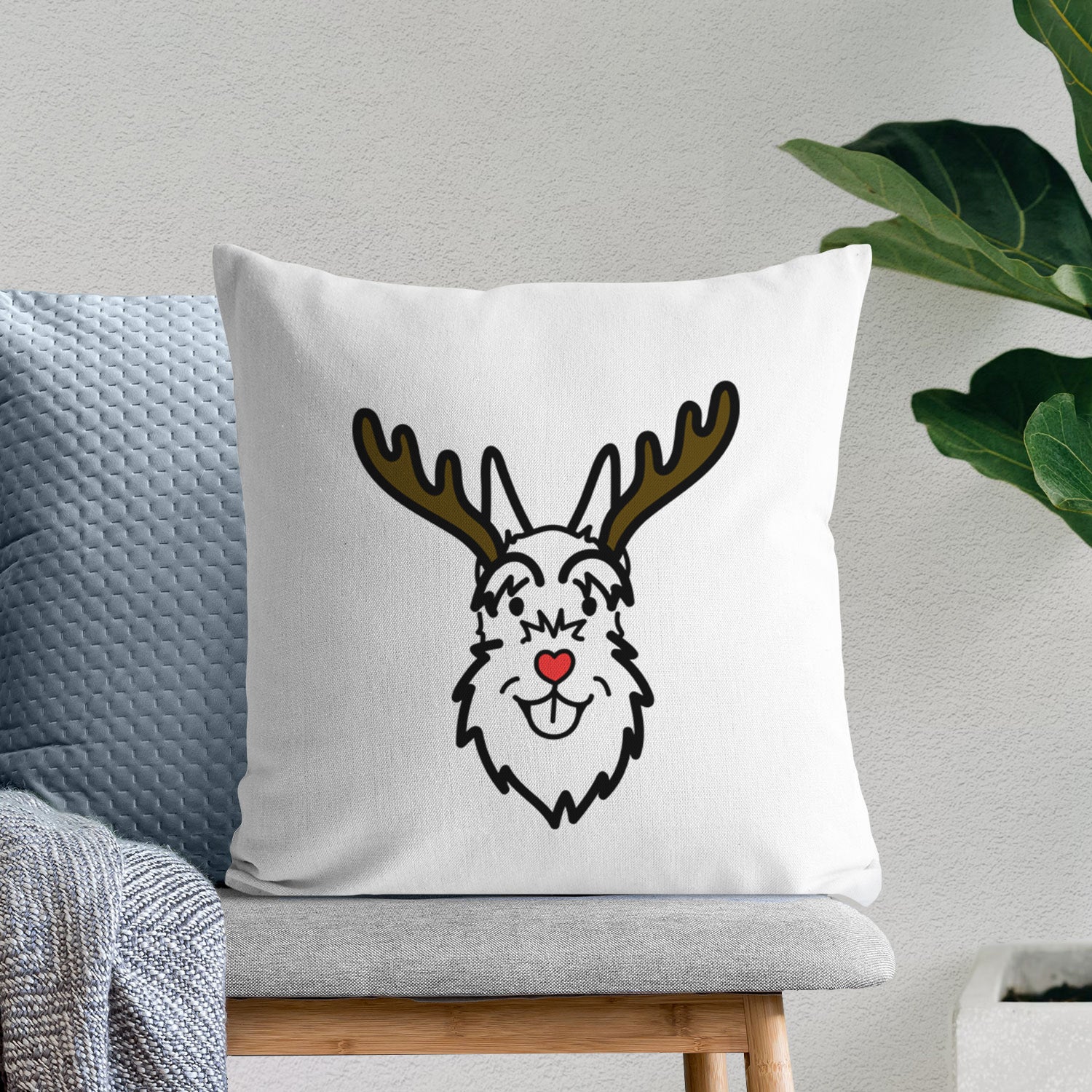 Love Always Schnauzer Cropped Ears - Throw Pillow Cover