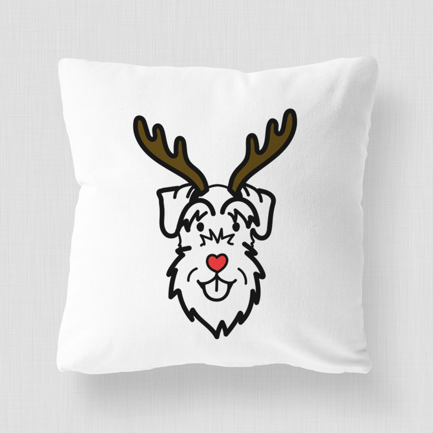 Love Always Schnauzer Natural Ears - Throw Pillow Cover