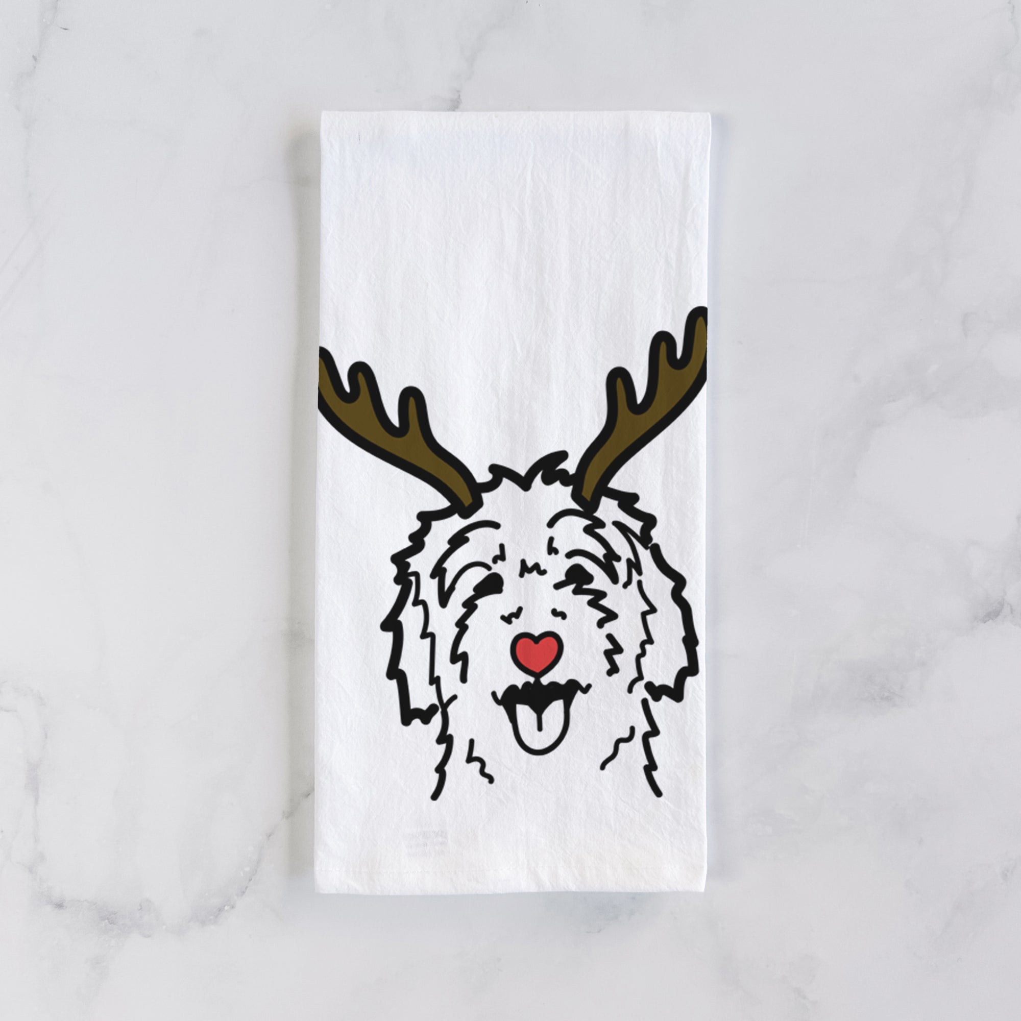 Red Nose Goldendoodle - Tea Towel