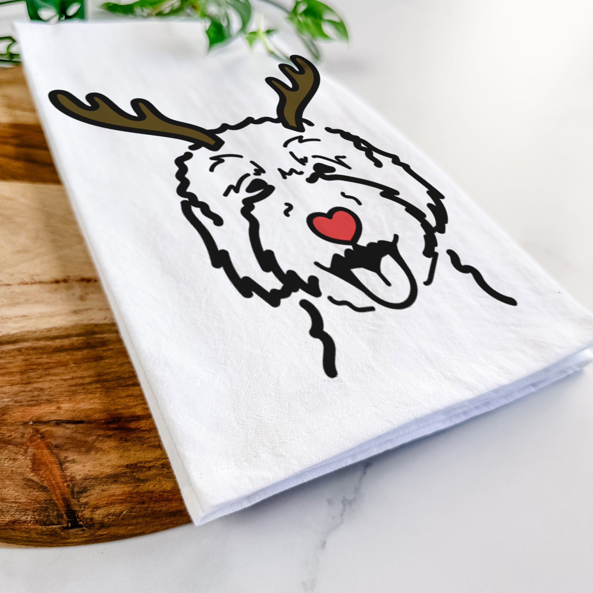 Red Nose Goldendoodle 2 - Tea Towel