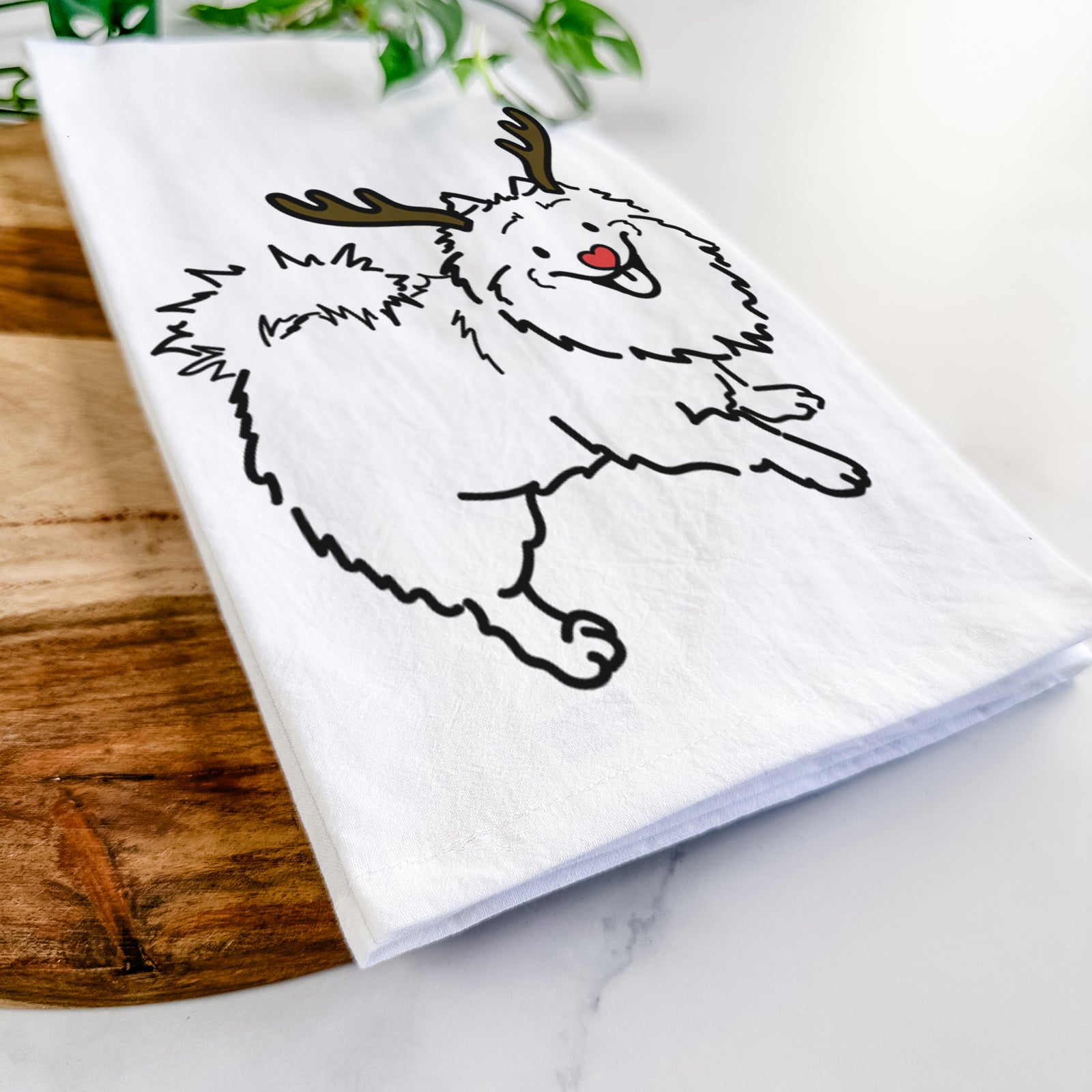 Red Nose Pomeranian Mix - Goldie - Tea Towel