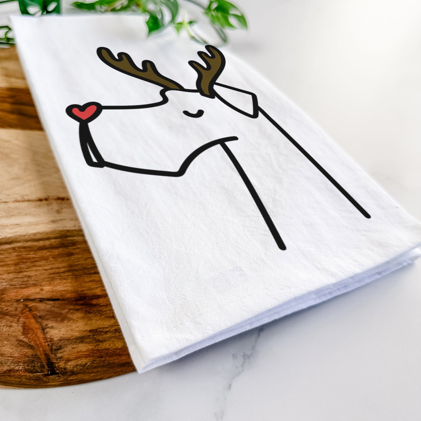 Red Nose Great Dane - Tea Towel