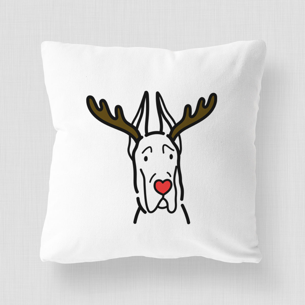 Love Always Great Dane with Cropped Ears - Throw Pillow Cover
