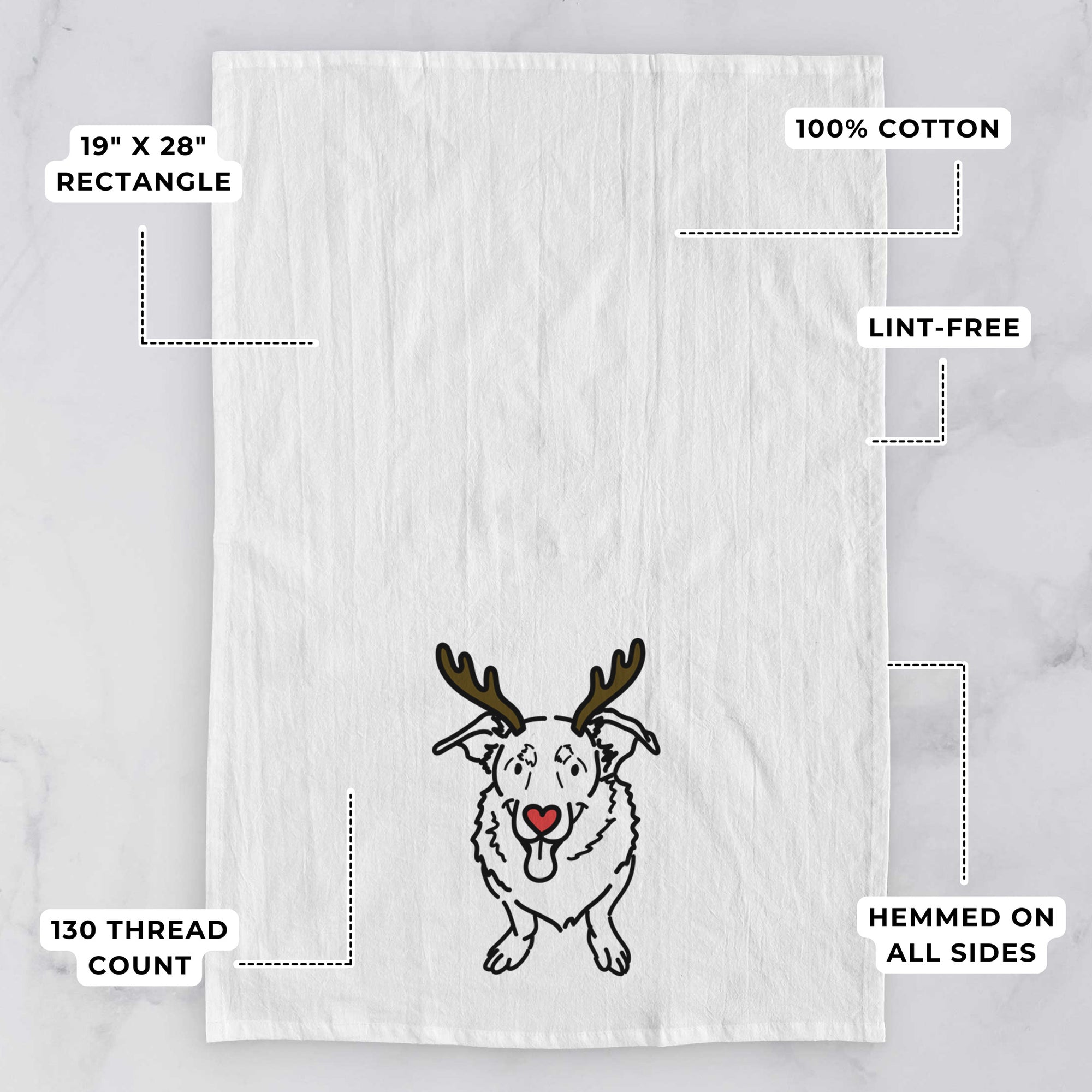 Red Nose Basset Hound German Shepherd Mix - Gretchen - Tea Towel