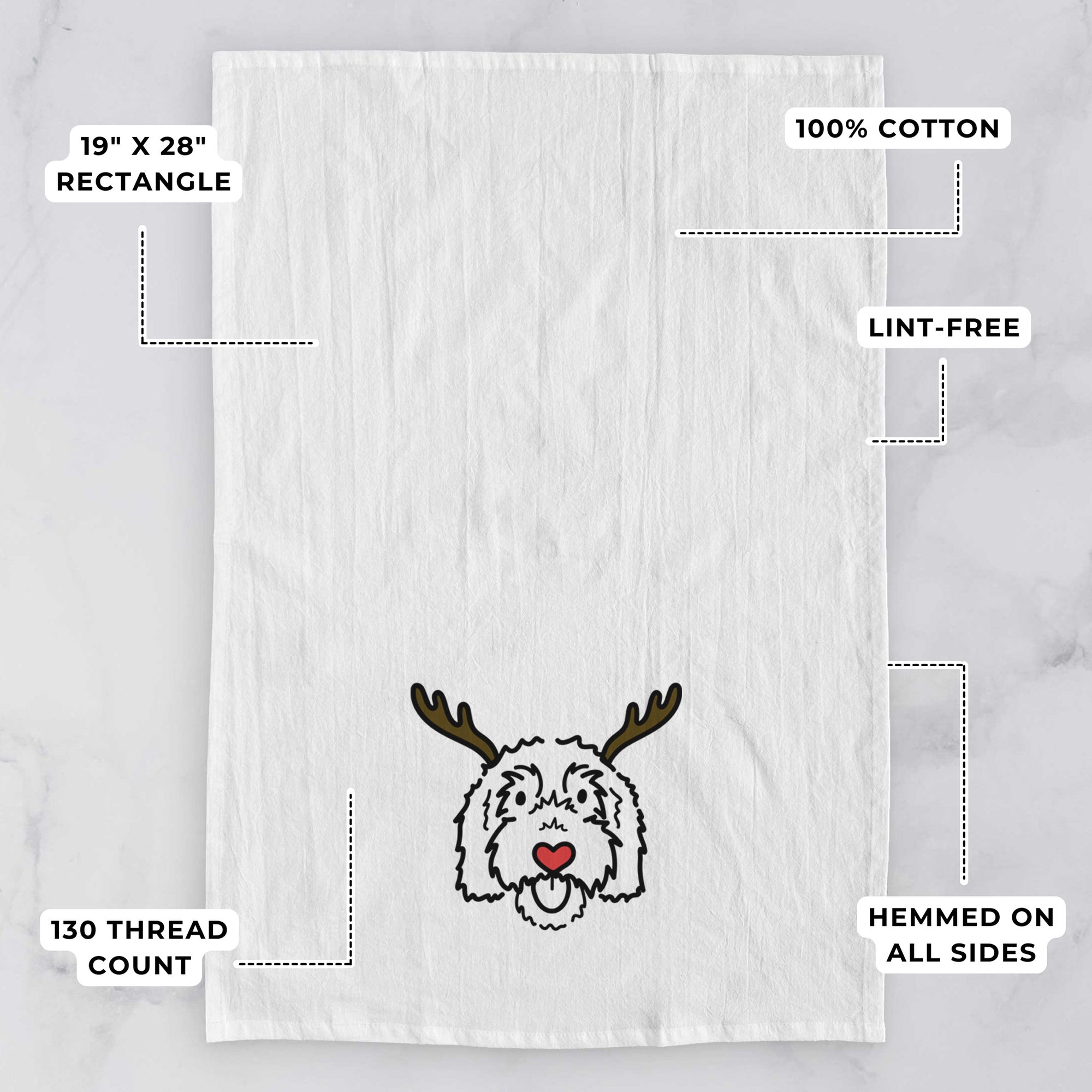 Red Nose Goldendoodle - Gus - Tea Towel