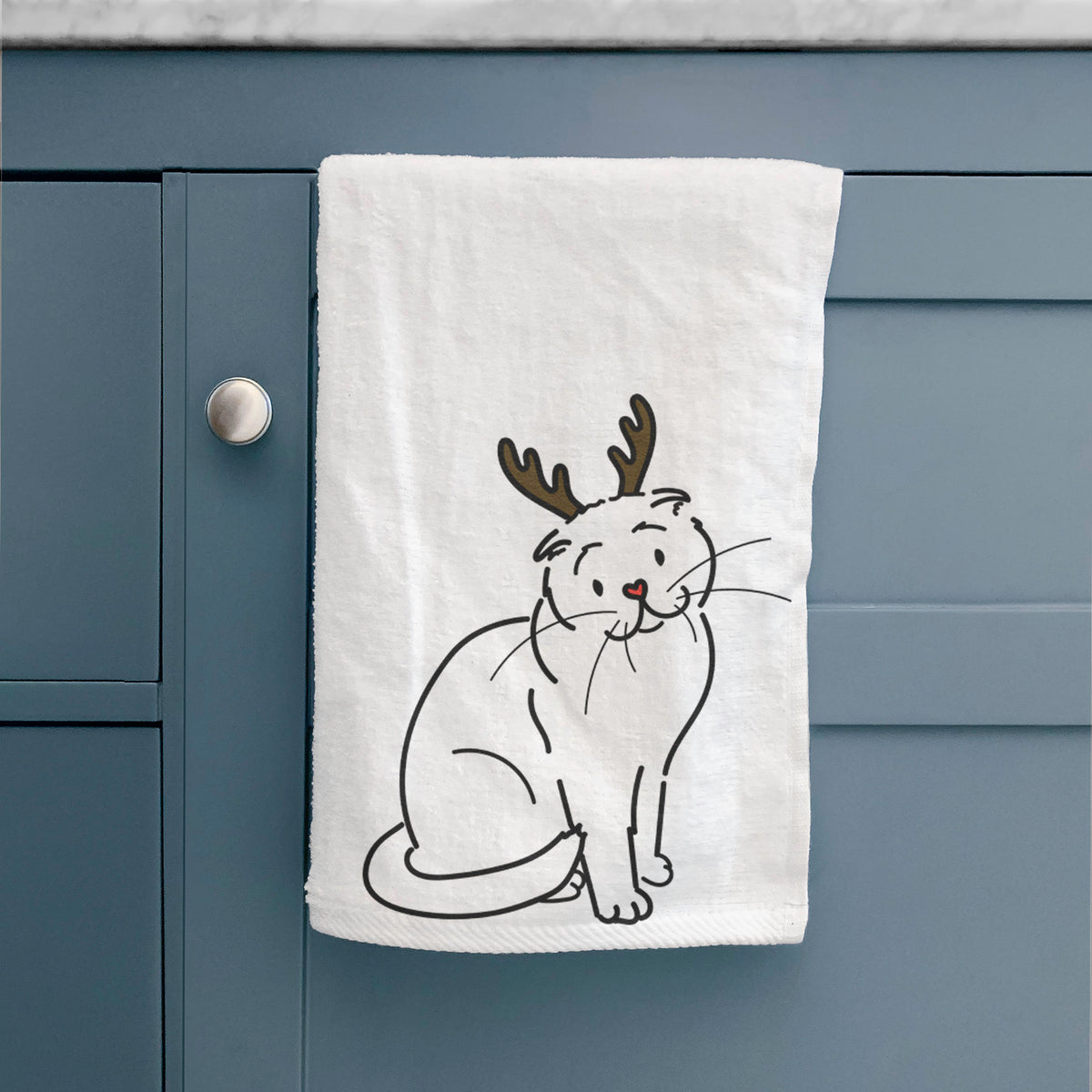 Red Nose Scottish Fold Cat - Hank - Hand Towel