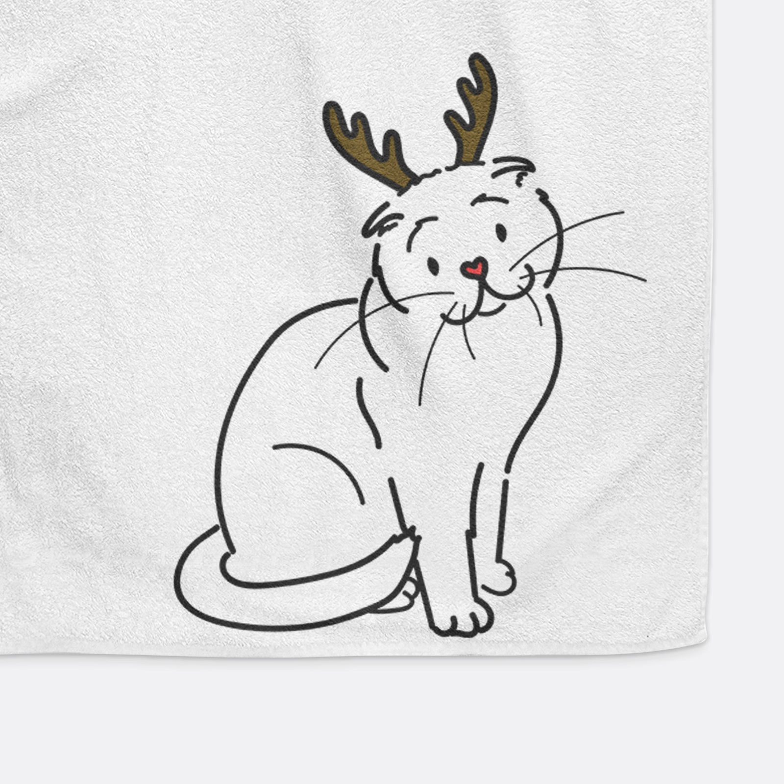 Red Nose Scottish Fold Cat - Hank - Hand Towel