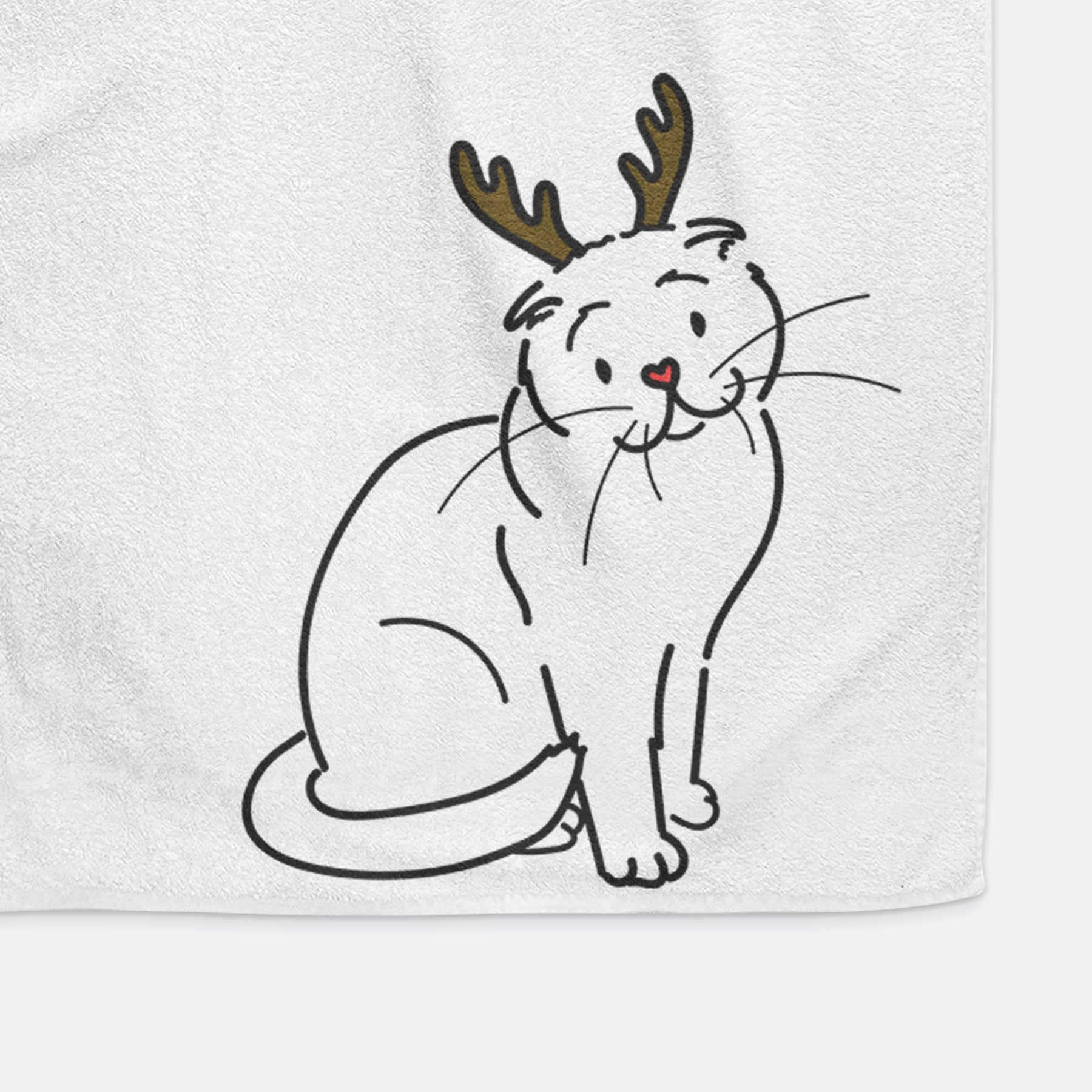 Red Nose Scottish Fold Cat - Hank - Hand Towel